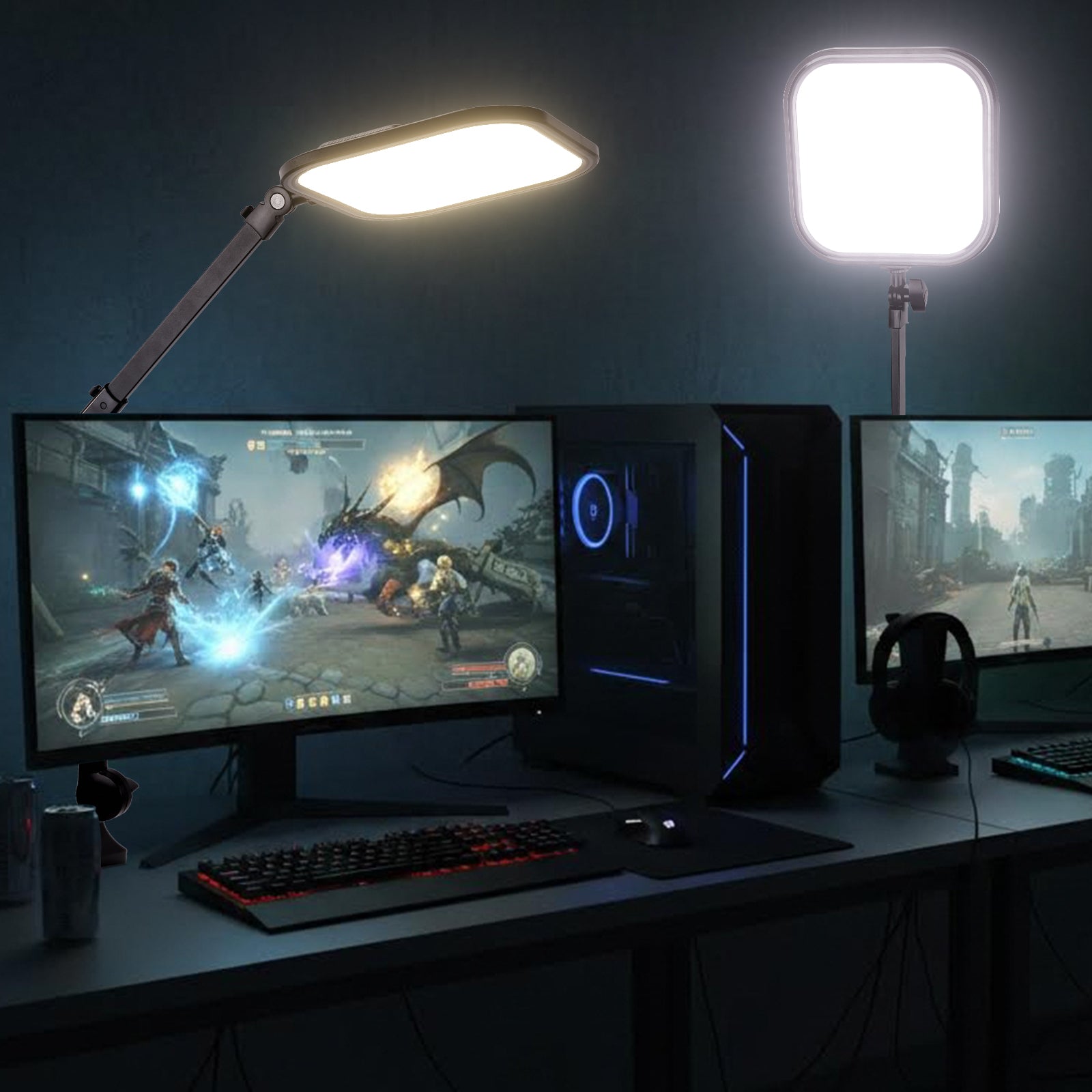NEEWER BASICS L220 10.8" Bi Color Panel Light with Desk Stand