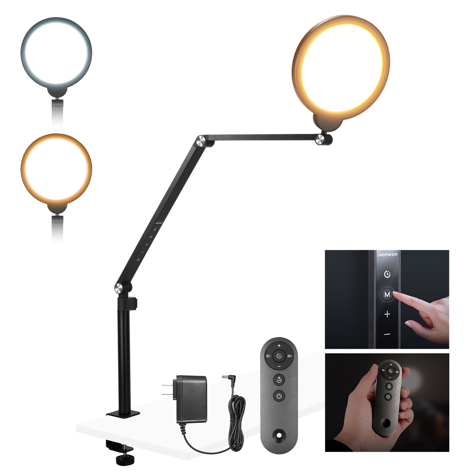 NEEWER BASICS R18 18W 7" Round Fill Light With Desktop Stand