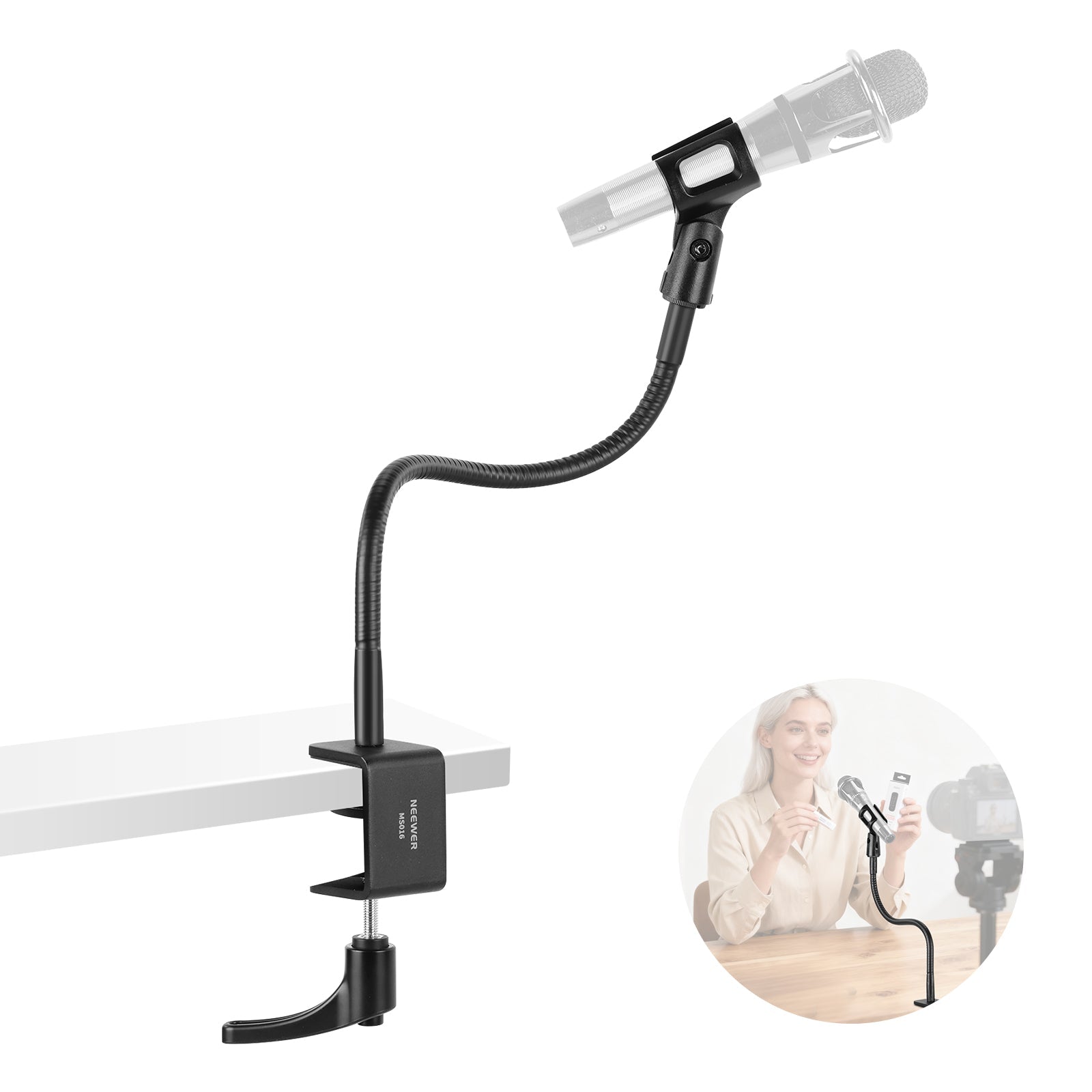 NEEWER MS016 Desk Microphone Stand with Flexible Arm