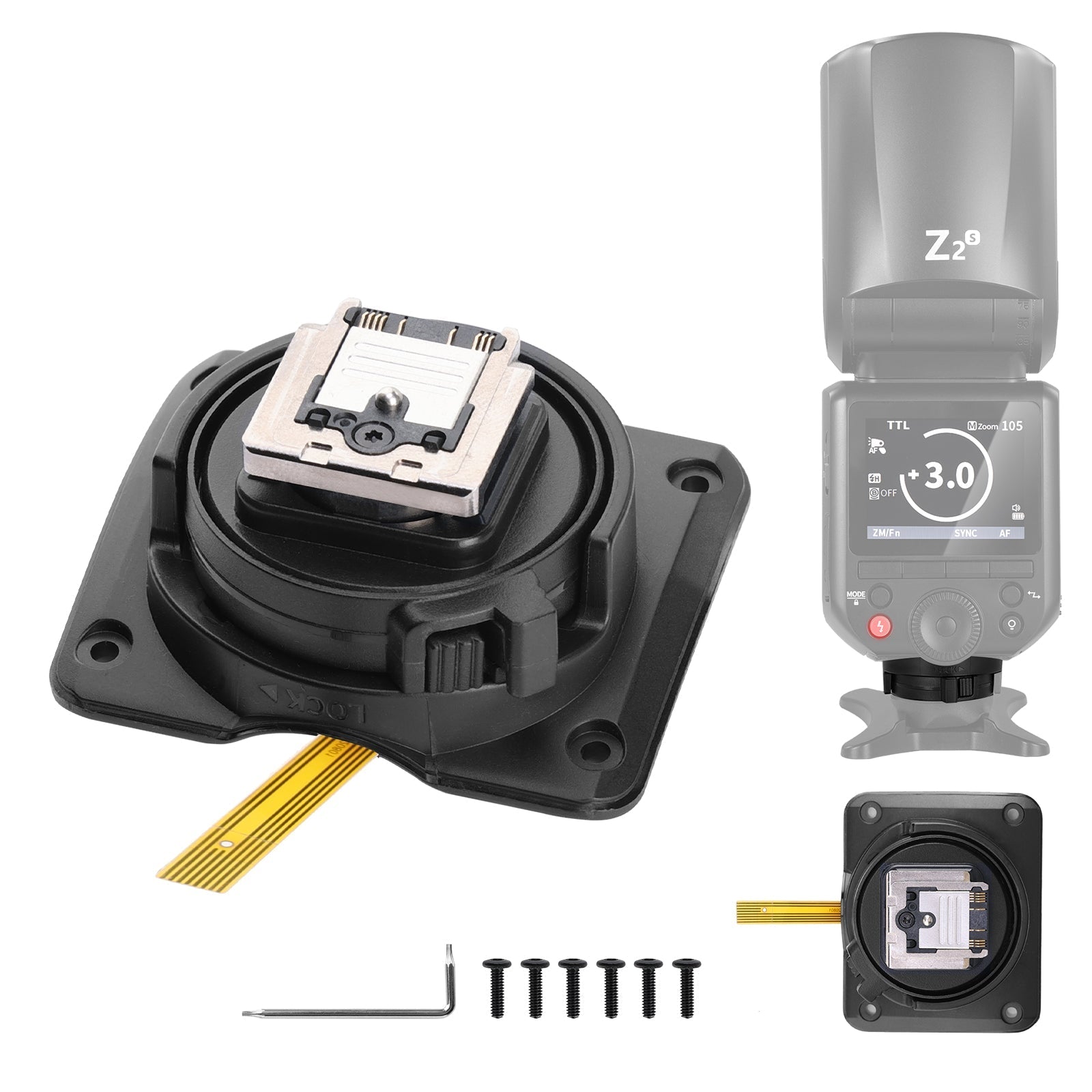 NEEWER Hot Shoe Replacement for Z2-S/Z2Pro-S/Z2II-S Round Head Flash Speedlite