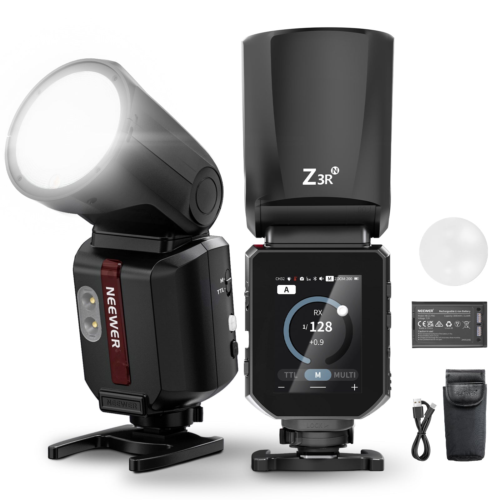 NEEWER Z3R 100Ws 2.4G TTL Round Head Flash Speedlite
