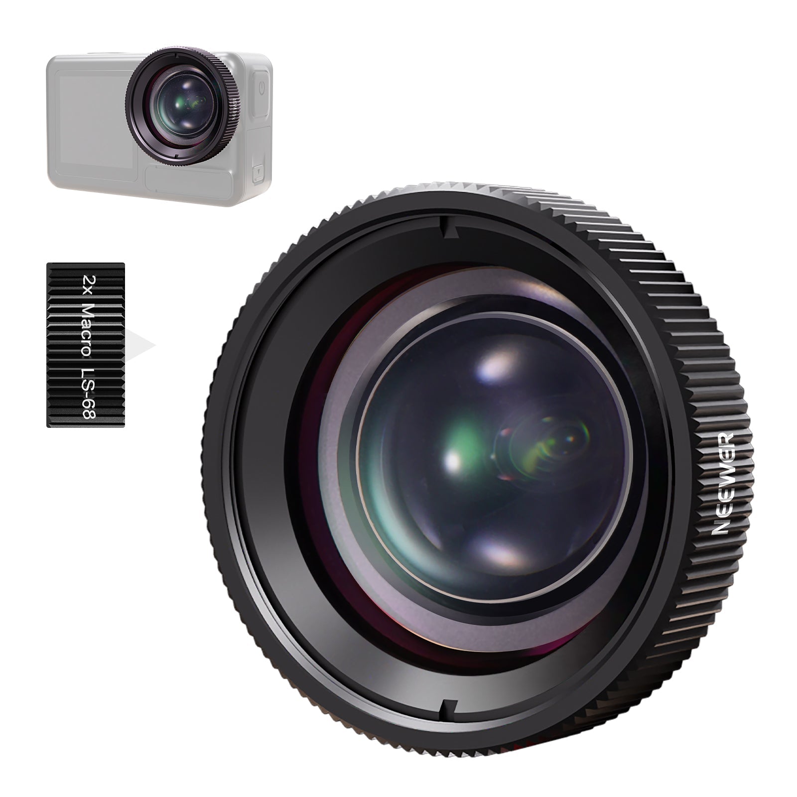 NEEWER LS-68 2X Macro Lens For DJI Osmo Nano Action 5 Pro Action 4
