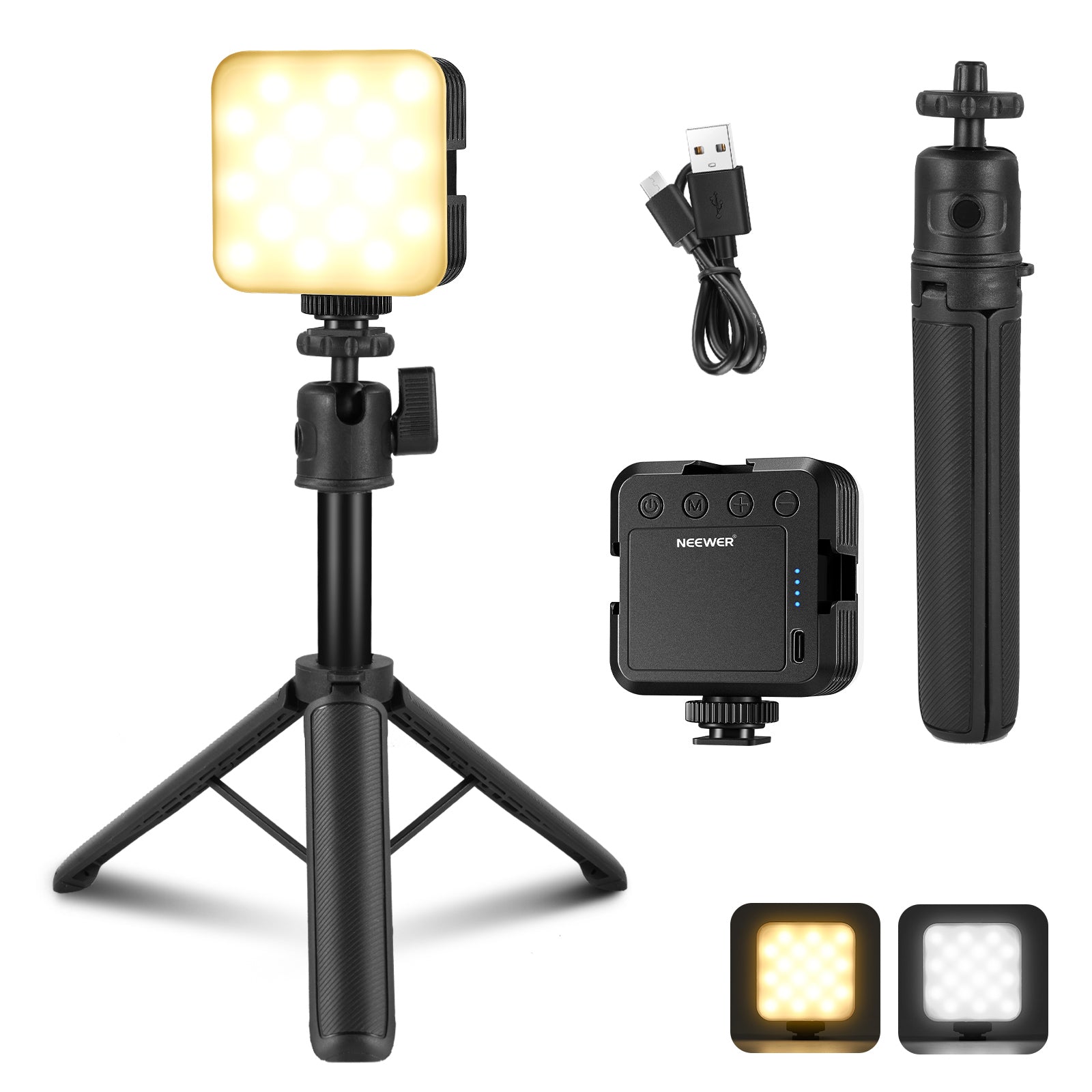 NEEWER NL-36AI LED Camera Video Light with Desk Tripod Stand