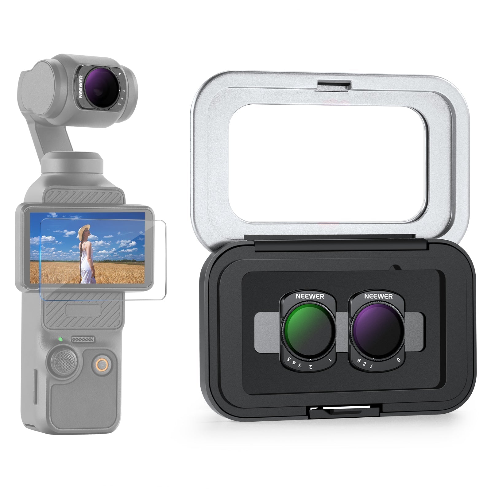 NEEWER Variable ND Filter Compatible with DJI Osmo Pocket 3 / Pocket 4 & Xtra Muse