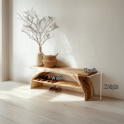 Rustic Shoe Storage Bench Entryway Living Room