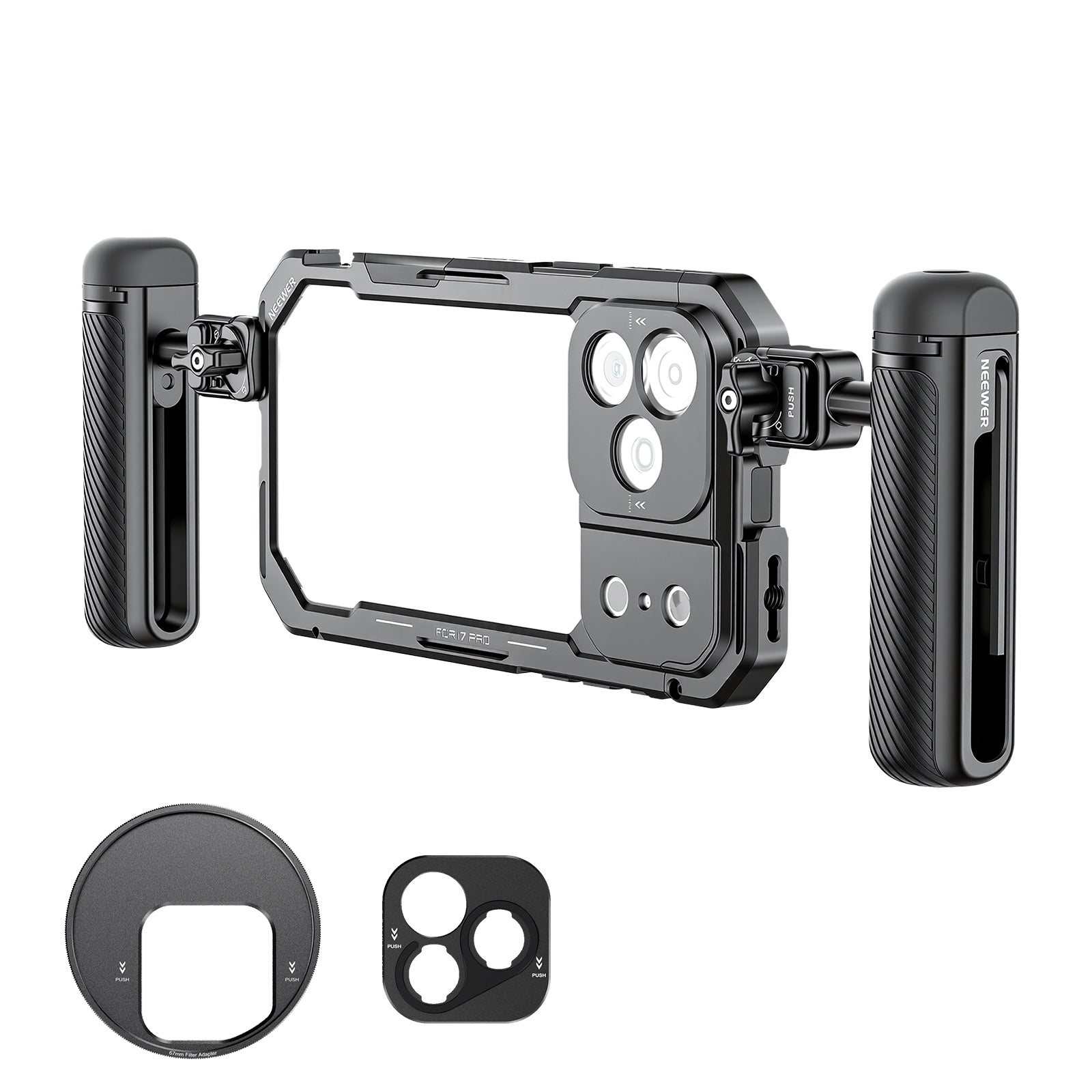 NEEWER PA143/PA144 Phone Cage Handles Kit Compatible with iPhone 17 Pro/Pro Max