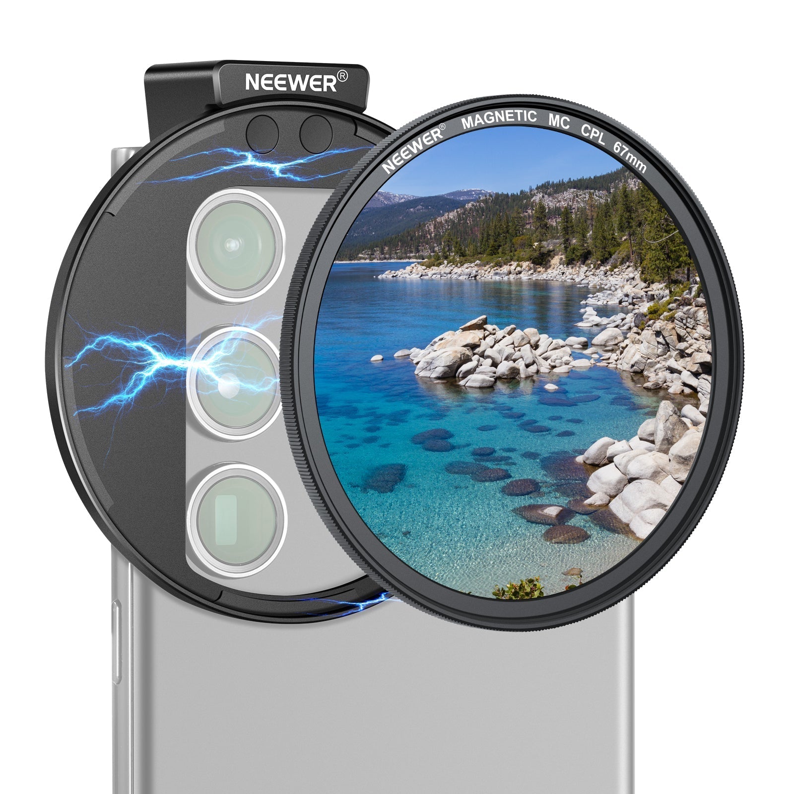NEEWER 67mm Magnetic CPL Phone Filter
