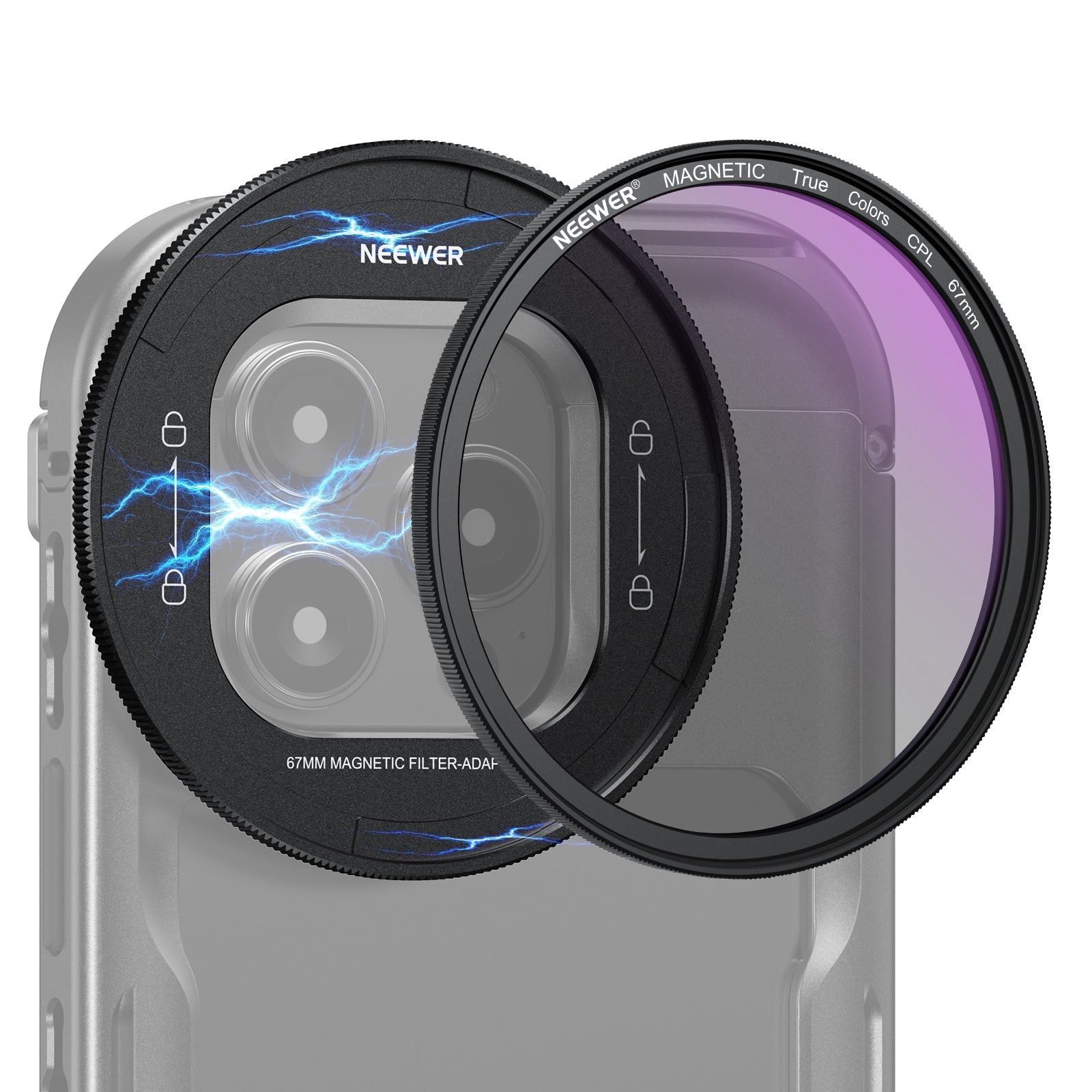 NEEWER 67mm Filter Set For iPhone 16 Pro/16 Pro Max Cage (PA073/PA074)