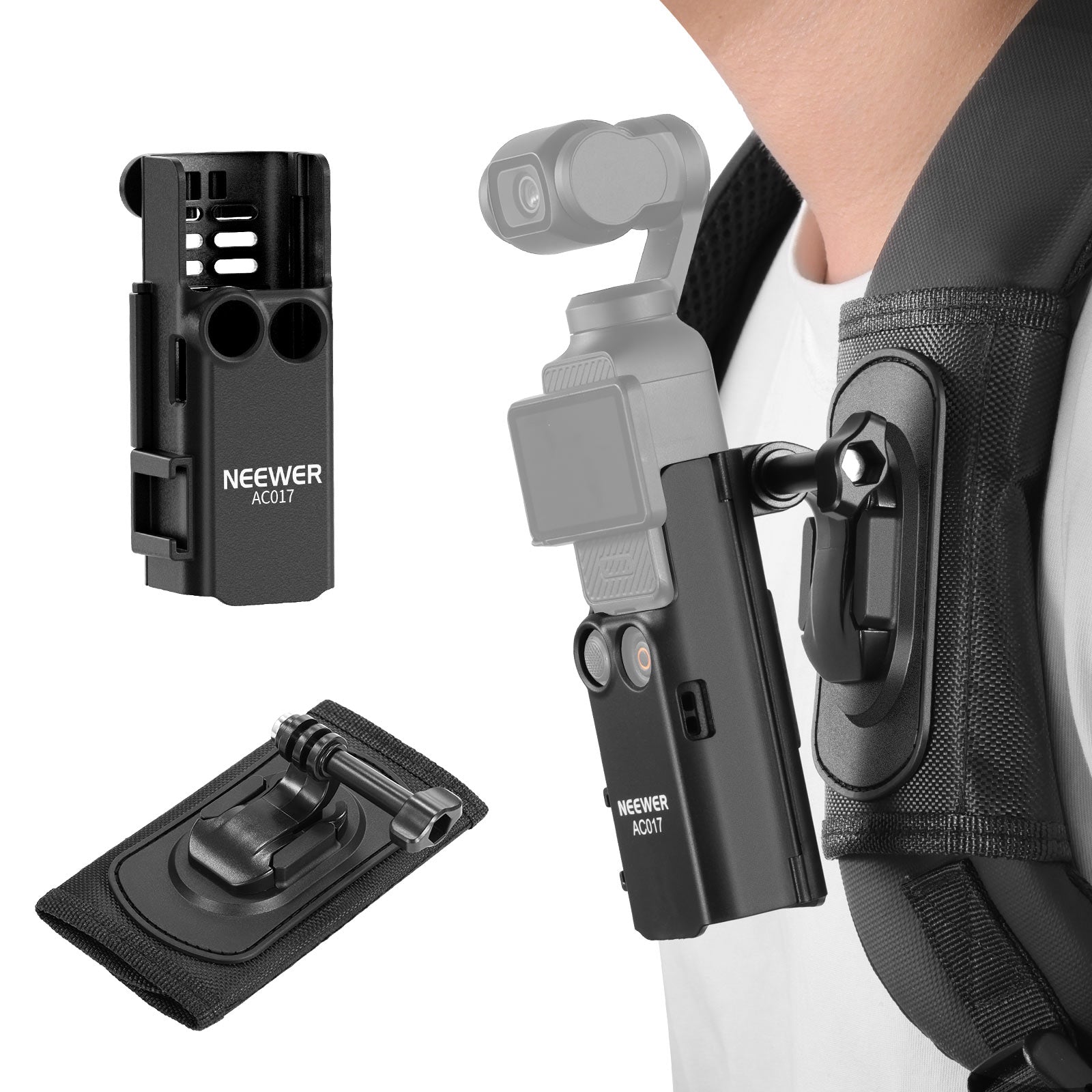 NEEWER GP-67 Backpack Strap Mount Kit with Expansion Cage for DJI Osmo Pocket 3