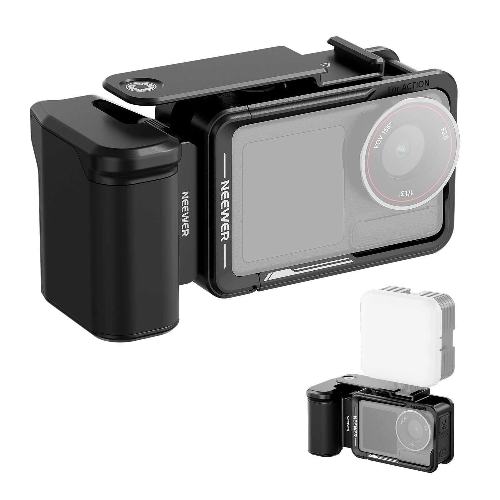 NEEWER AC014+AC034 Cage and Side Handle Kit For DJI Osmo Action 5 Pro/4/3