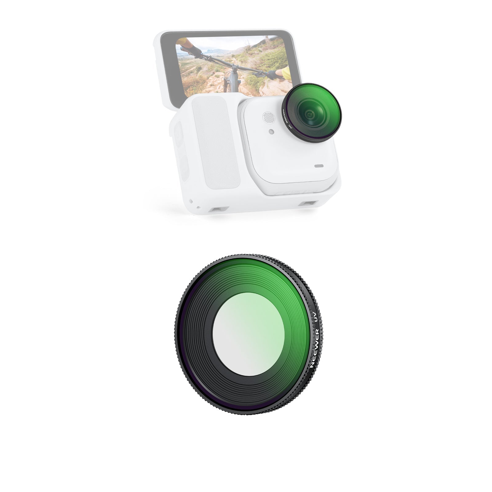 NEEWER UV/CPL/1/4 Black Diffusion Filter For Insta360 GO Ultra