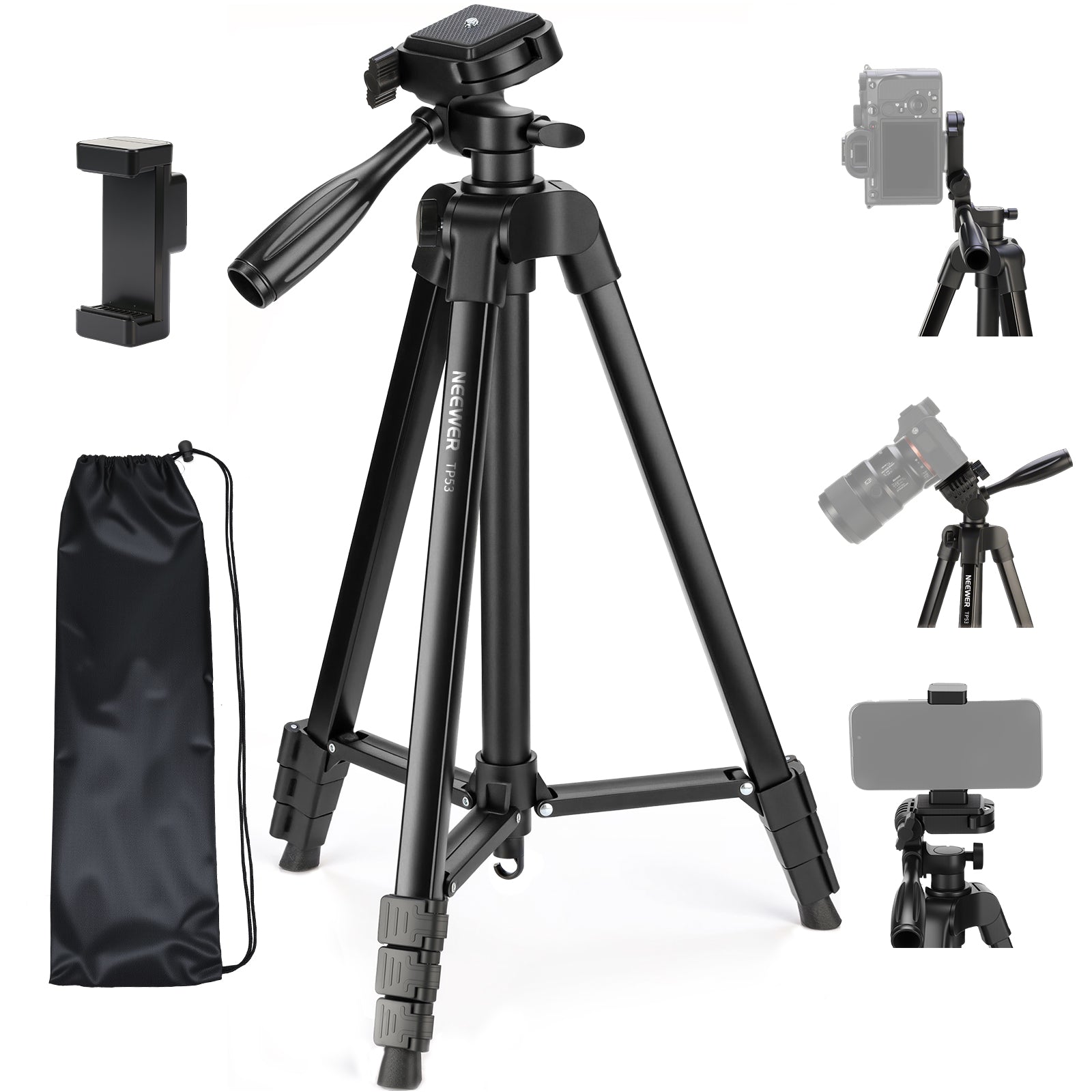 NEEWER ENTRY LEVEL VERSION TP53 57.5" Metal Travel Tripod