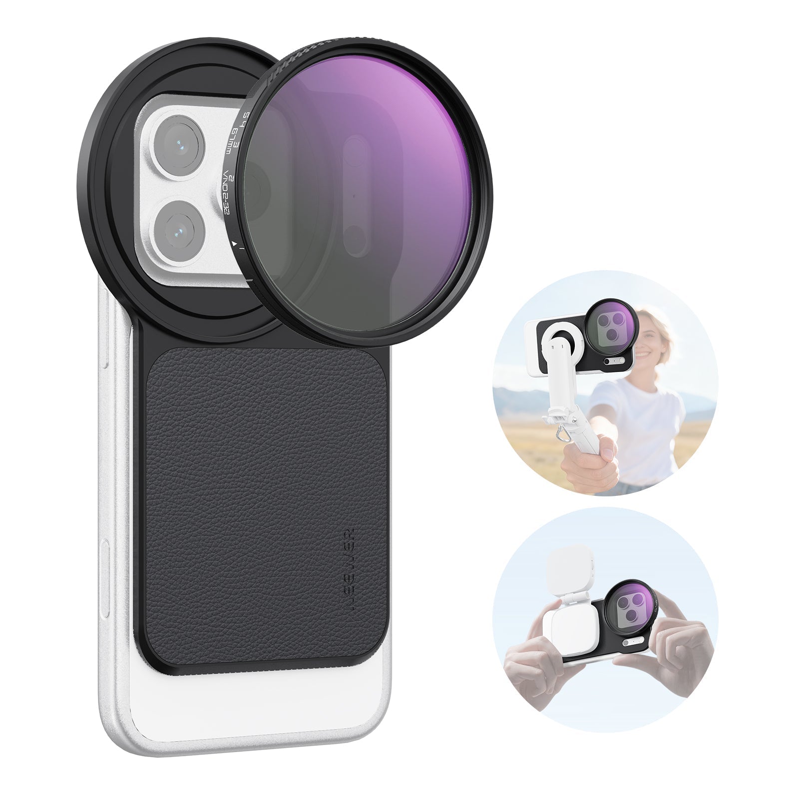 NEEWER 6.3" Magnetic Filter Backplate Kit For iPhone Standard & Pro Versions