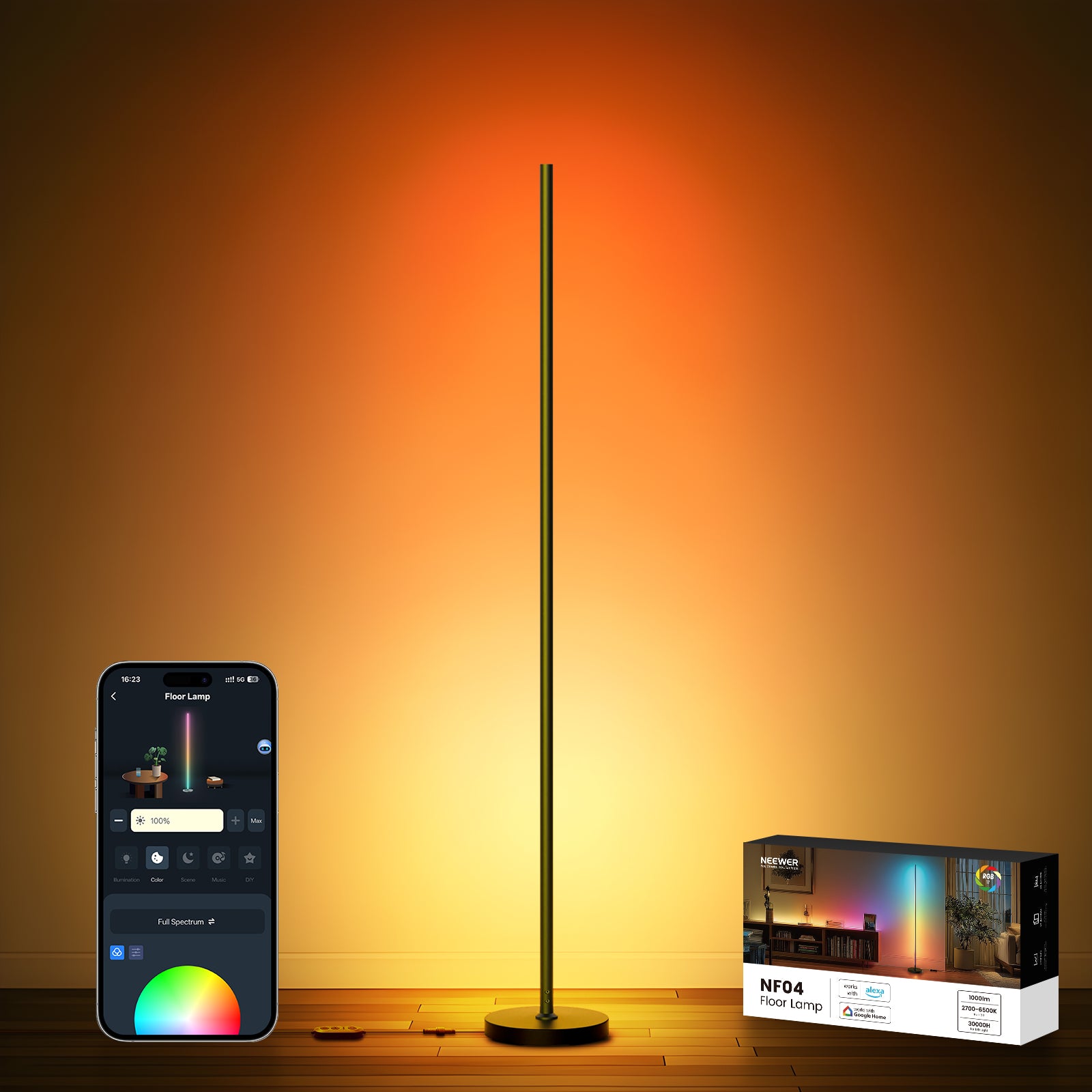 NEEWER NF04 1000lm Smart RGBW LED Floor Lamp