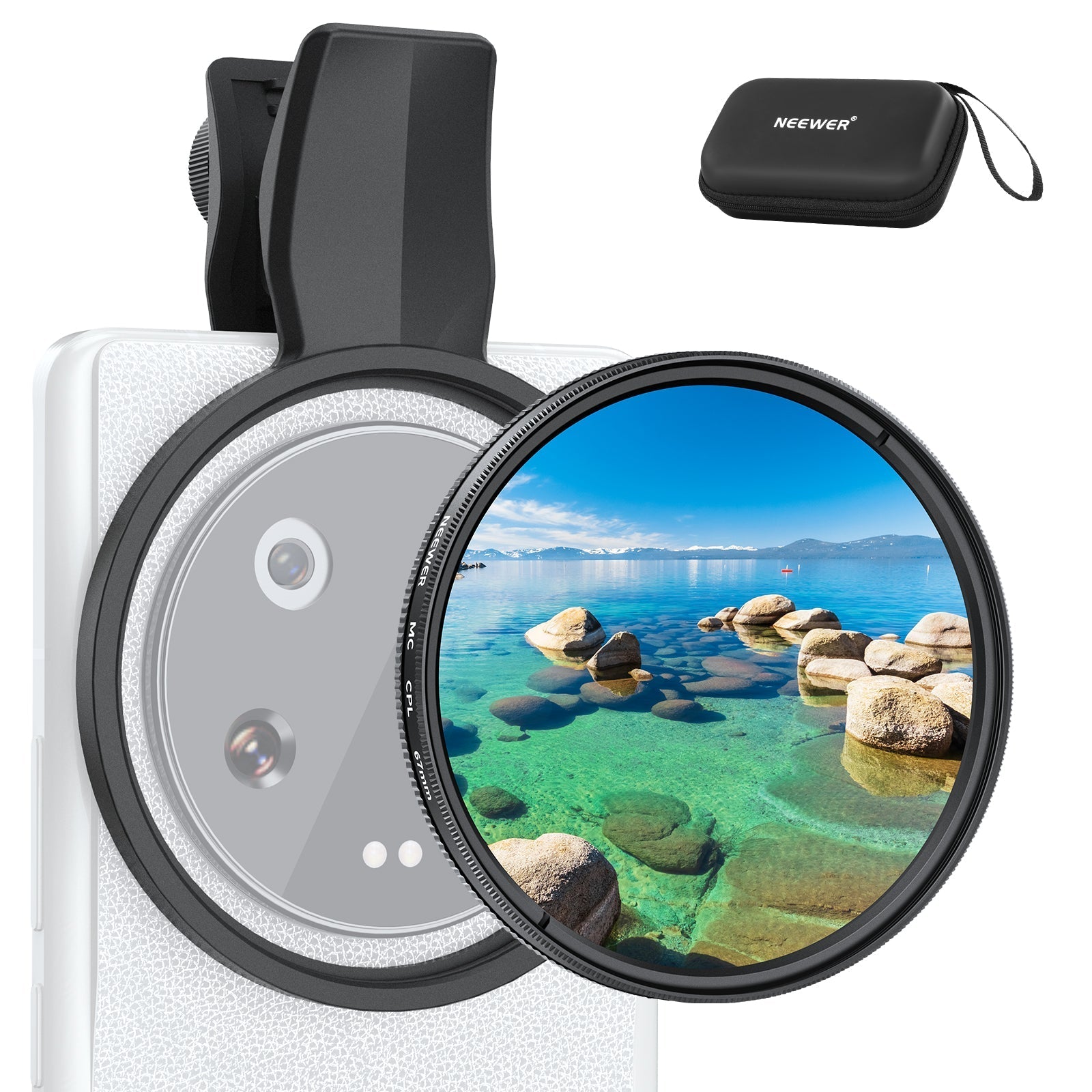 NEEWER FL-B23/FL-B19 67mm Clip On CPL Filter For Smartphone