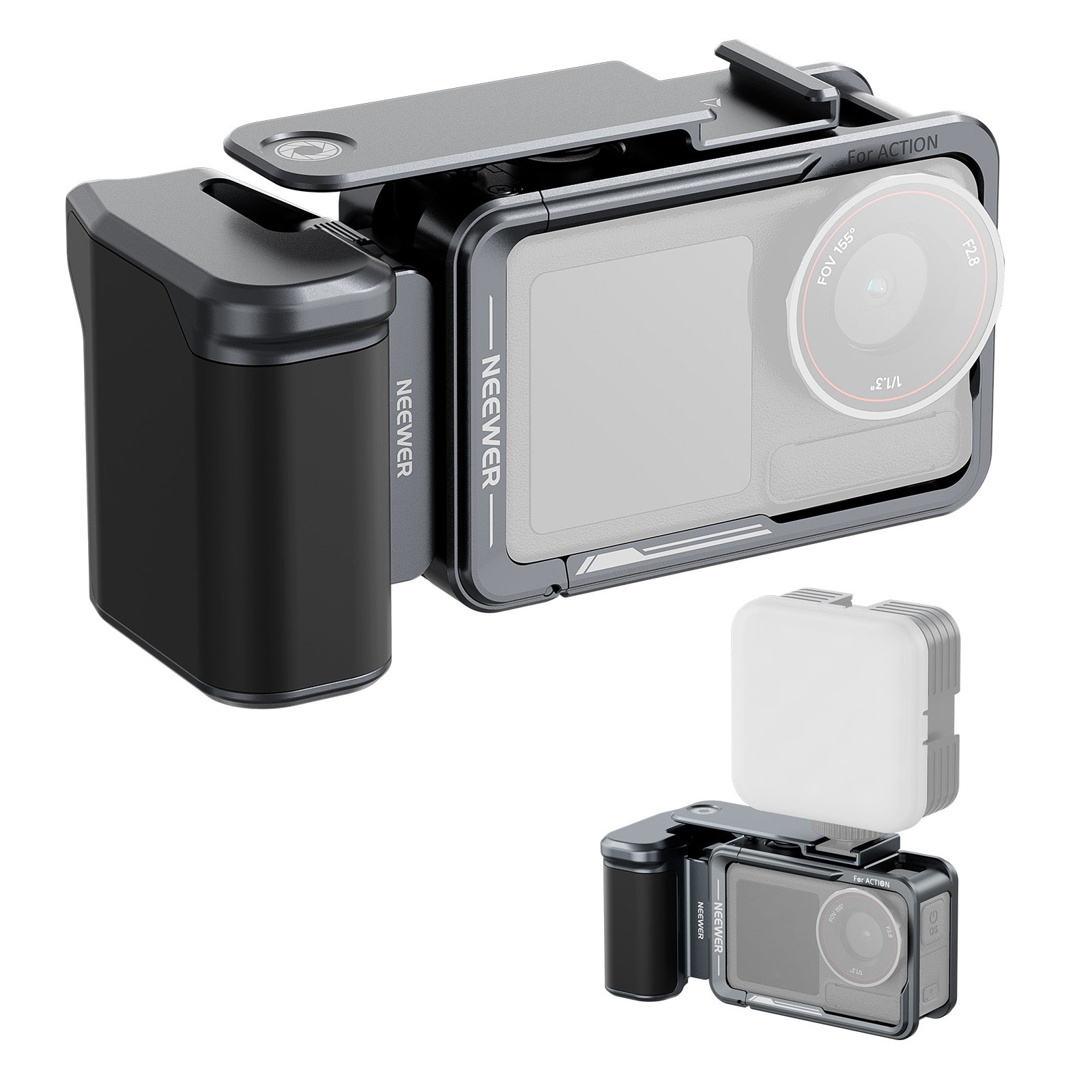 NEEWER AC014+AC034 Cage and Side Handle Kit For DJI Osmo Action 5 Pro/4/3