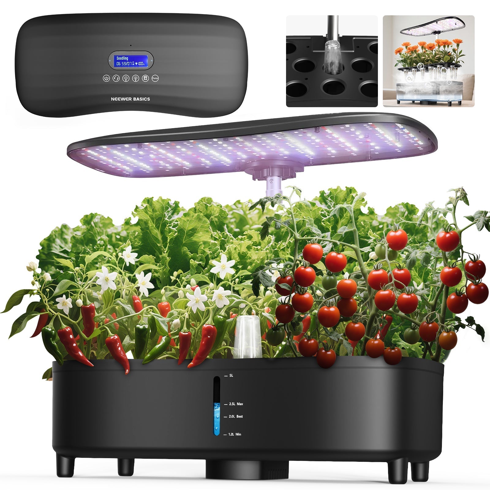 NEEWER BASICS HGS02 Silent Aeroponics Growing System Kit