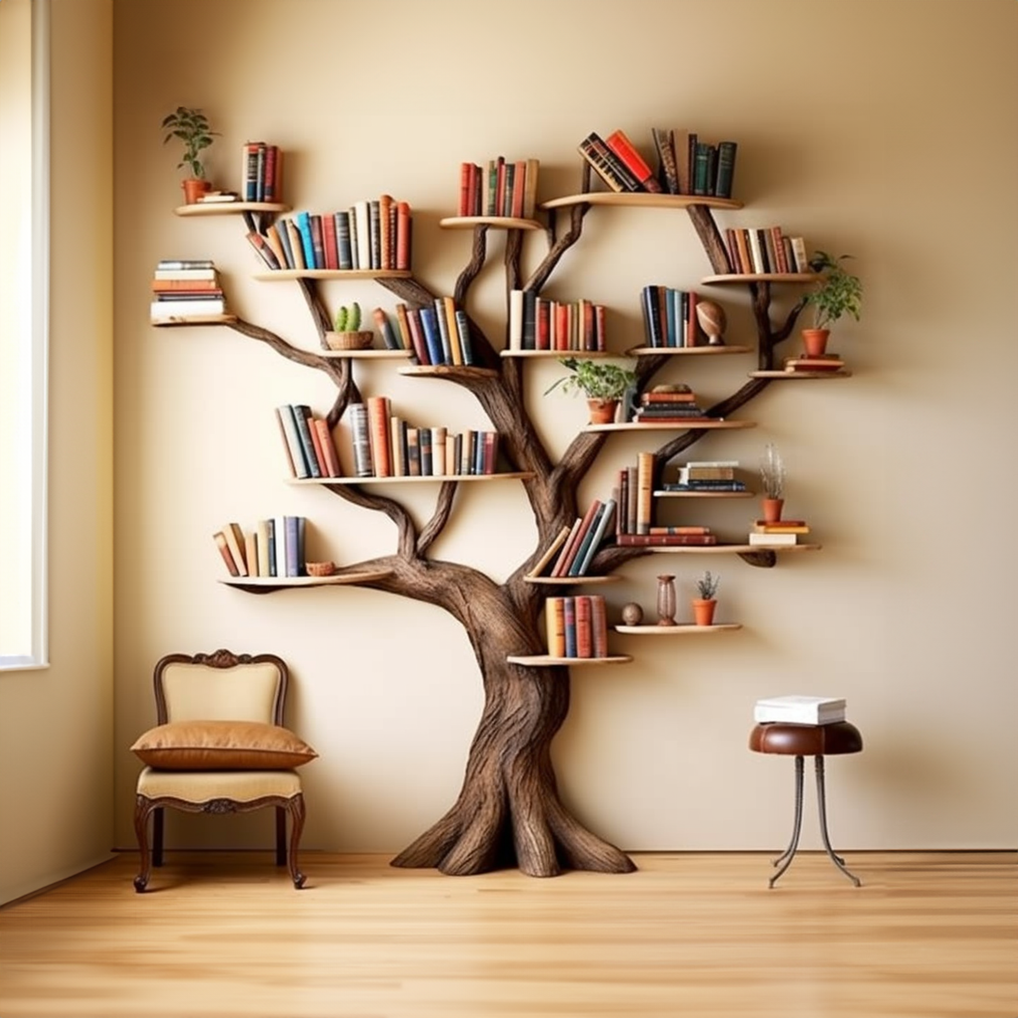 Tree Branch Floating Bookshelf Decor