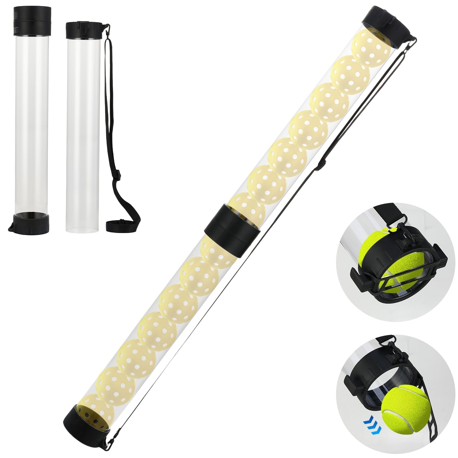 NEEWER TB03Z Ball Retriever Tube Hopper for Tennis Balls & Pickleballs
