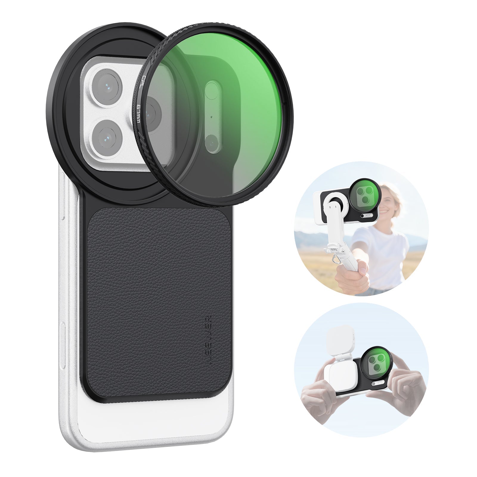 NEEWER 6.3" Magnetic Filter Backplate Kit For iPhone Standard & Pro Versions