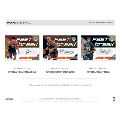 2019/20 Panini Mosaic Basketball Fast Break Case (20 CT)