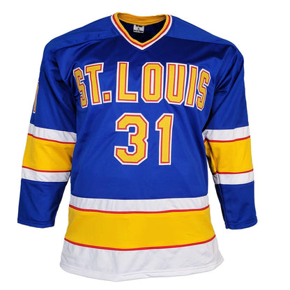 Curtis Joseph Signed St. Louis Blue Hockey Jersey (JSA)