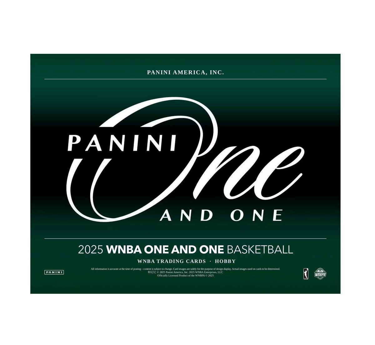 2025 Panini One & One WNBA Basketball Hobby 10-Box Case