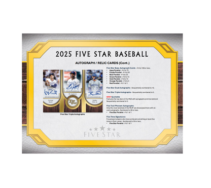 2025 Topps Five Star Baseball Hobby 3-Box Case