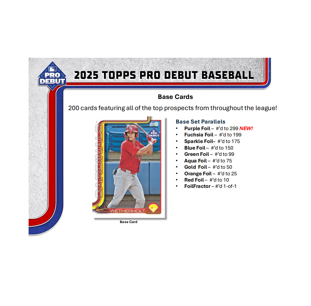 2025 Topps Pro Debut Baseball Hobby Jumbo 8-Box Case
