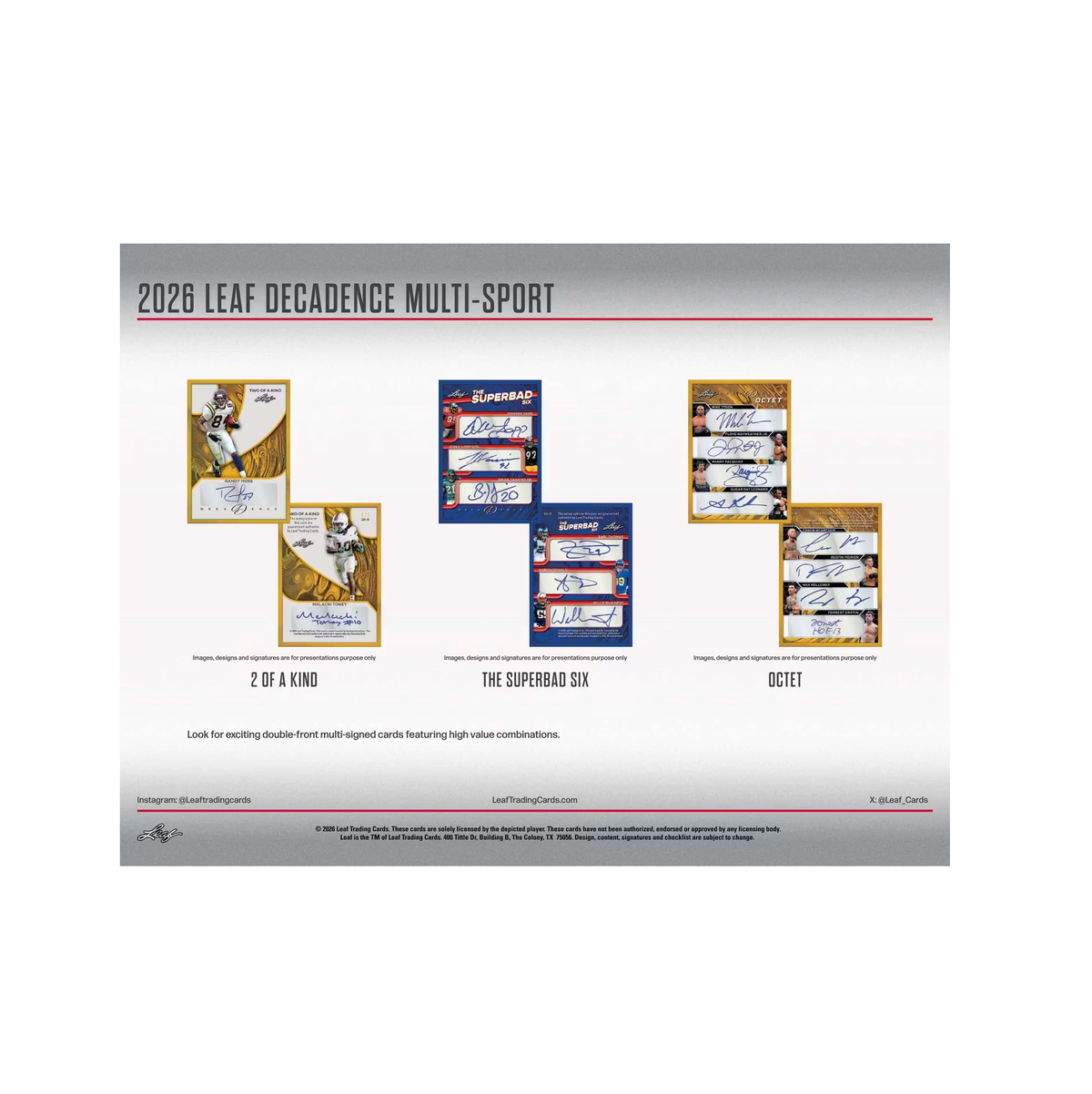 2026 Leaf Decadence Multisport Hobby 3-Box Case