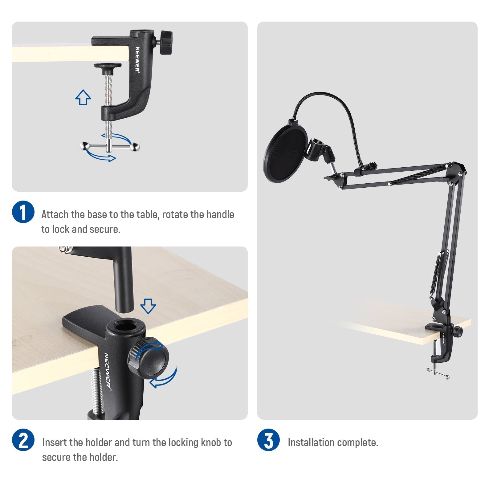NEEWER Metal C ClampTable Mount