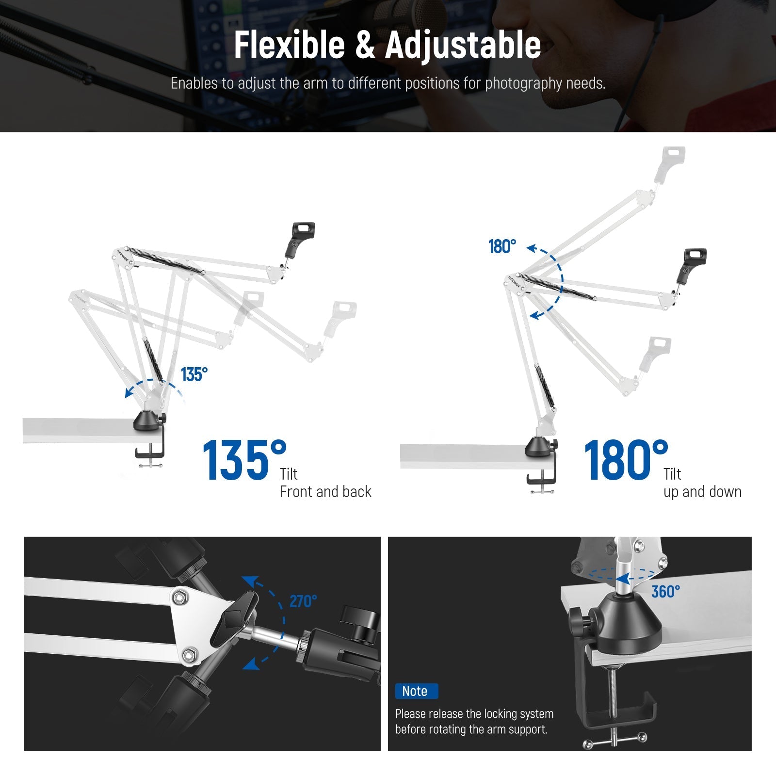 NEEWER NW-35 Suspension Boom Scissor Mic Arm Stand