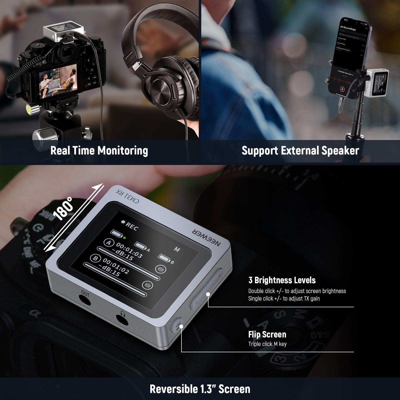 NEEWER CM31 Wireless Lavalier Microphone System for Phone/Camera