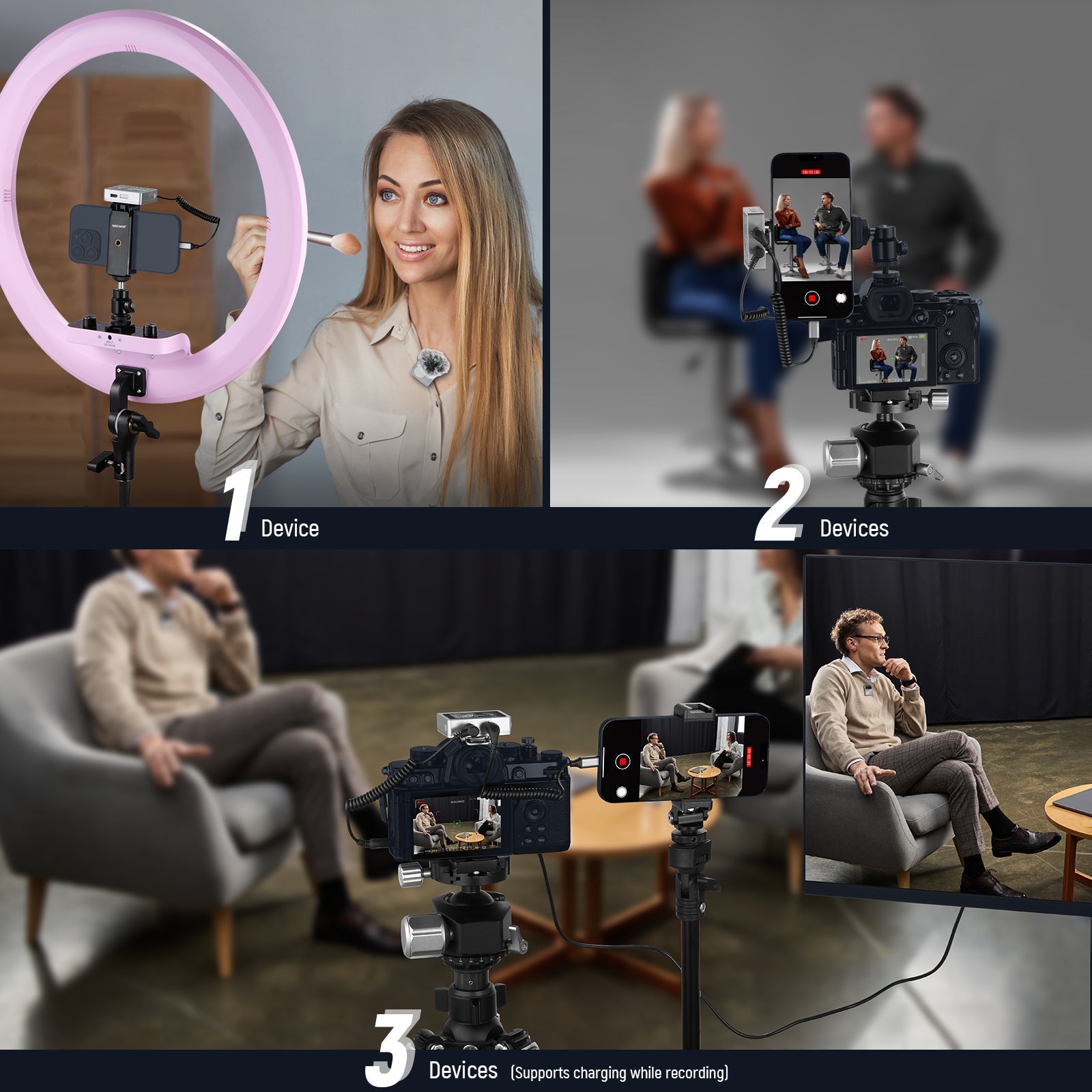 NEEWER CM31 Wireless Lavalier Microphone System for Phone/Camera