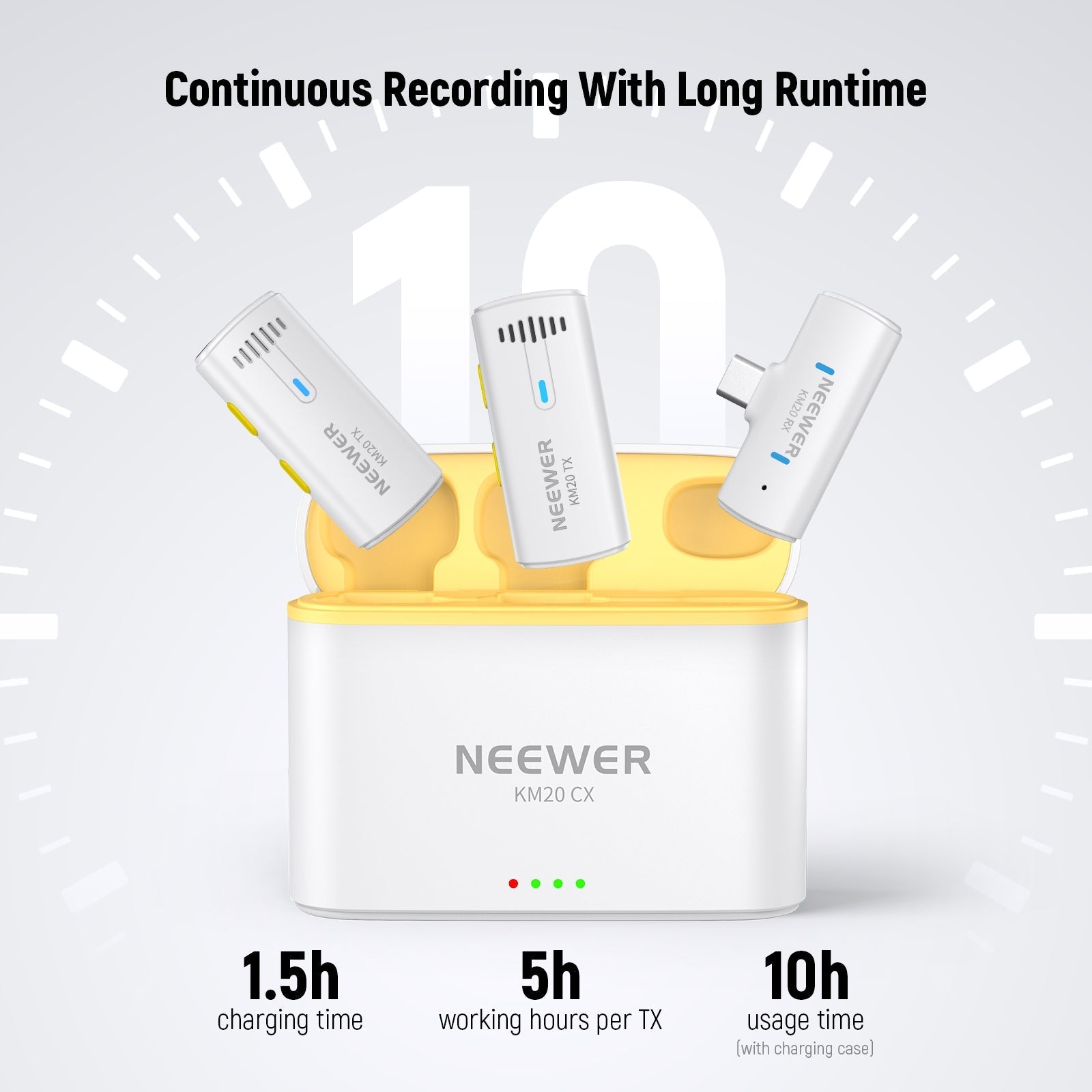 NEEWER KM20 Wireless Lapel Microphone Set for Type C