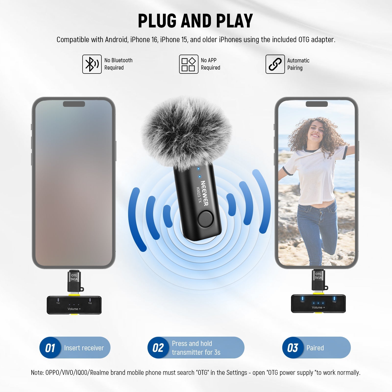 NEEWER KM23 Wireless Lavalier Microphone Kit