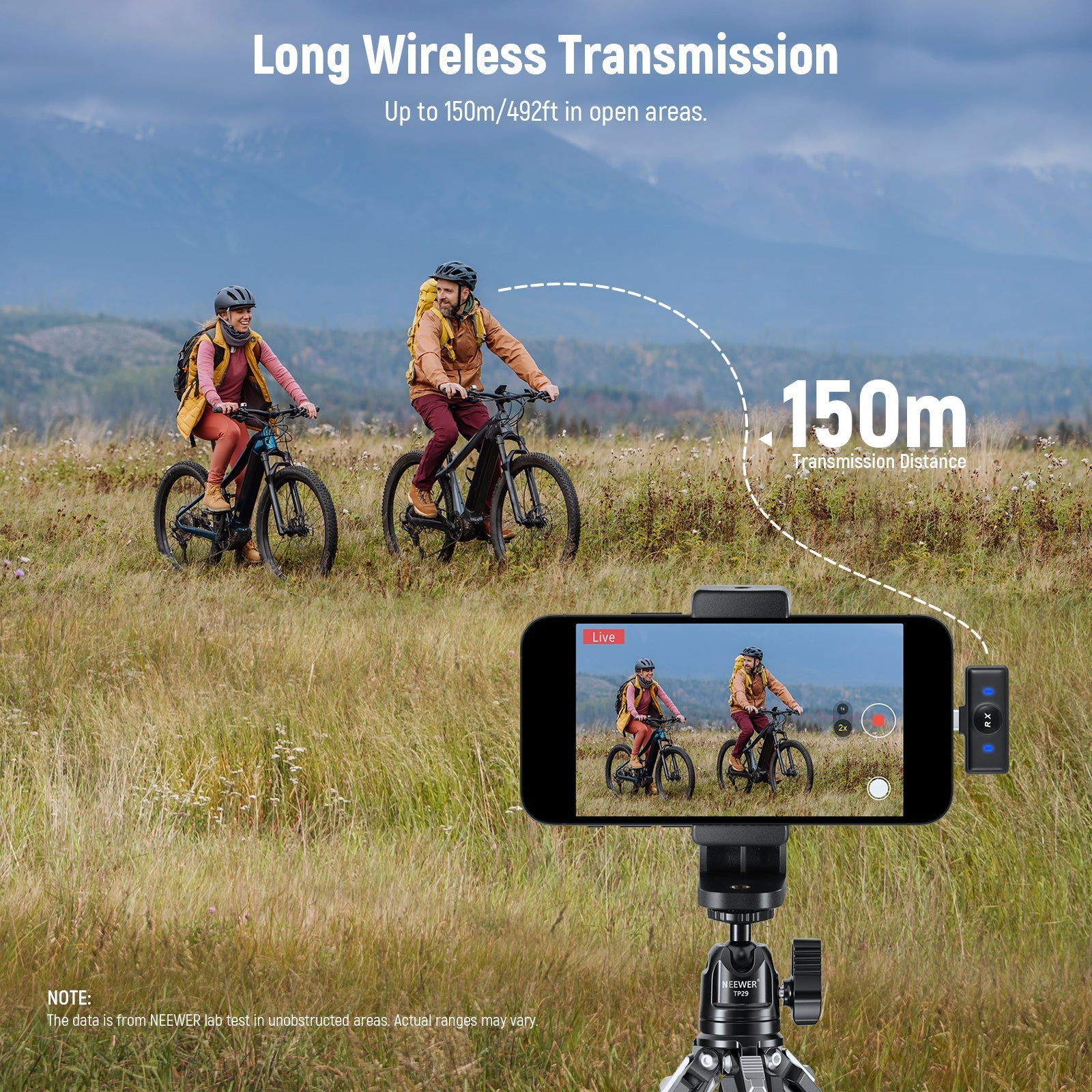 NEEWER KM18 Wireless Lavalier Lapel Microphone For Smartphone/PC