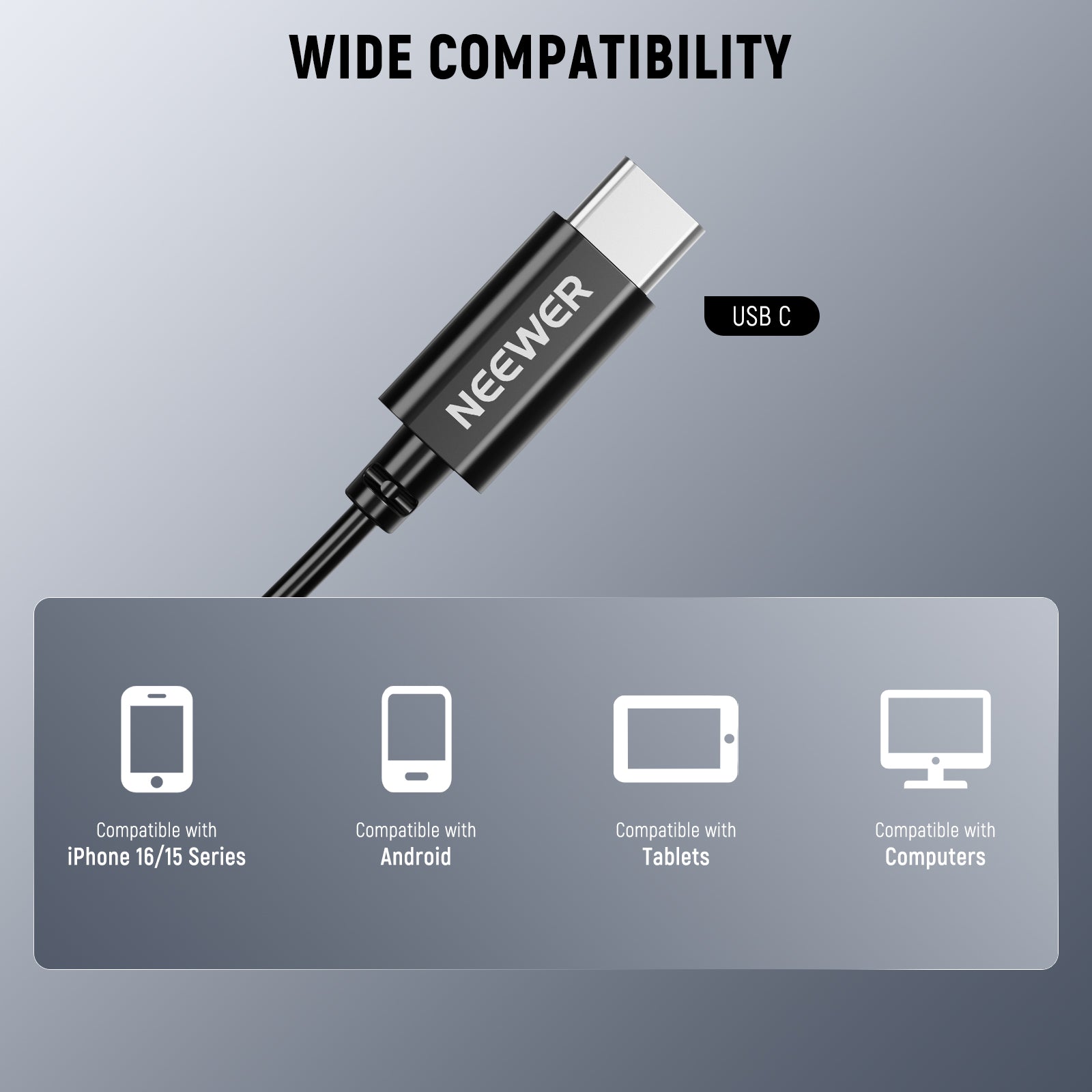 NEEWER CM6 2 Pack Lavalier USB C Omnidirectional Mic Condenser Lavalier Microphone