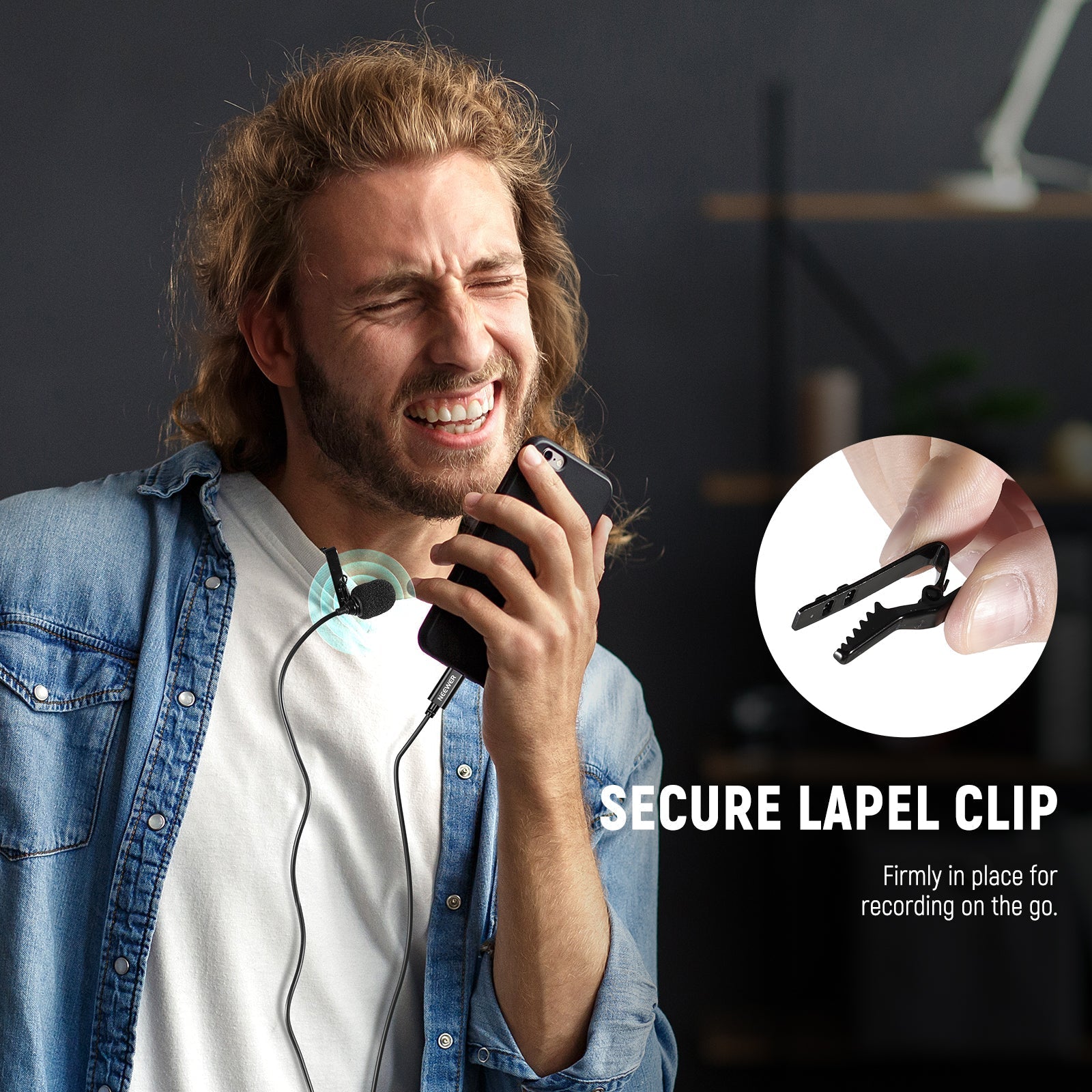 NEEWER CM6 2 Pack Lavalier USB C Omnidirectional Mic Condenser Lavalier Microphone