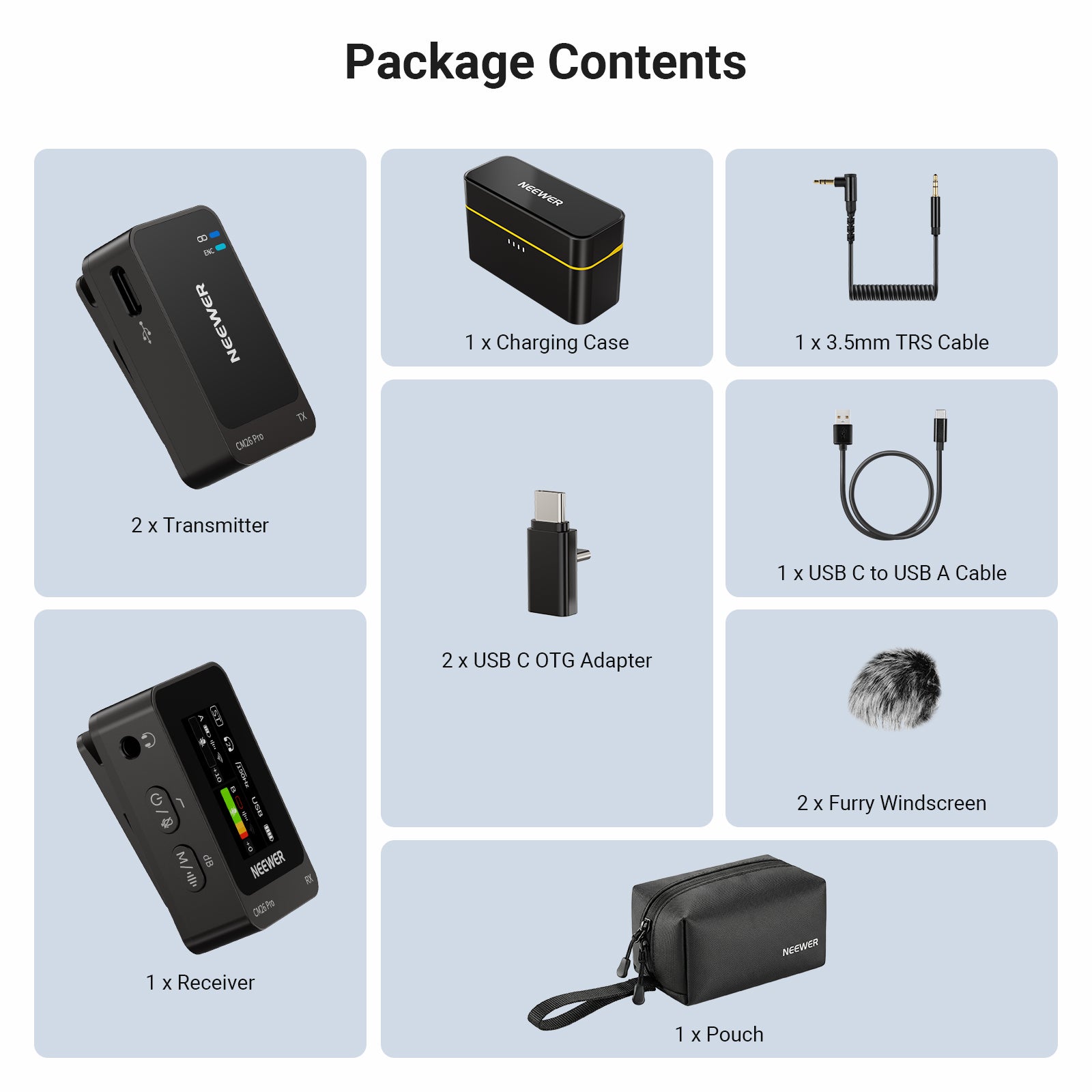 NEEWER CM26 Pro Wireless Lapel Microphone System