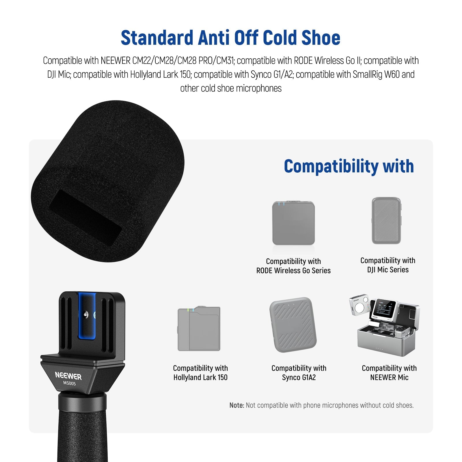 NEEWER MS005 13"/33cm Telescopic Lavalier Microphone Handheld