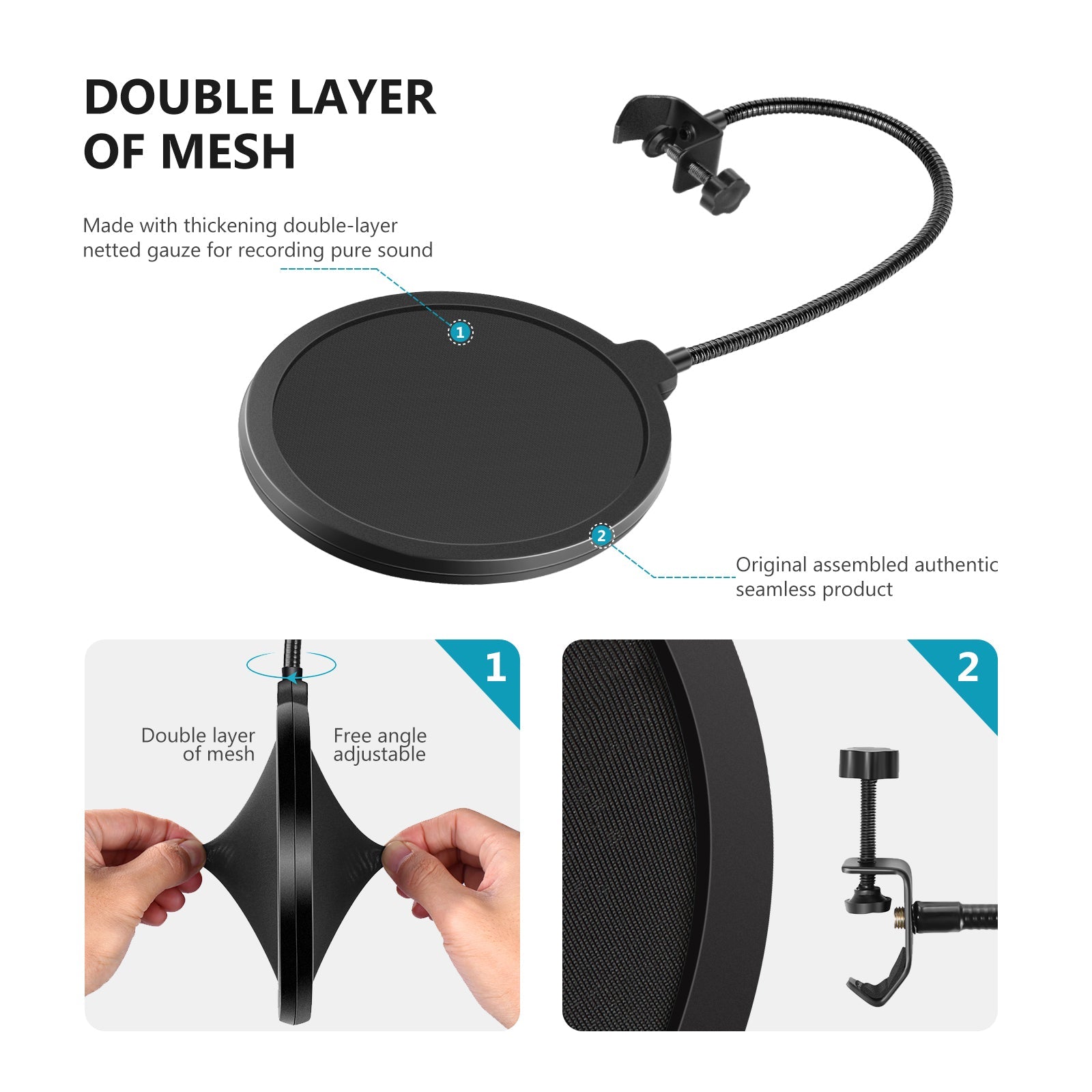 NEEWER NW(B-3) Professional Microphone Pop Filter Mask Shield