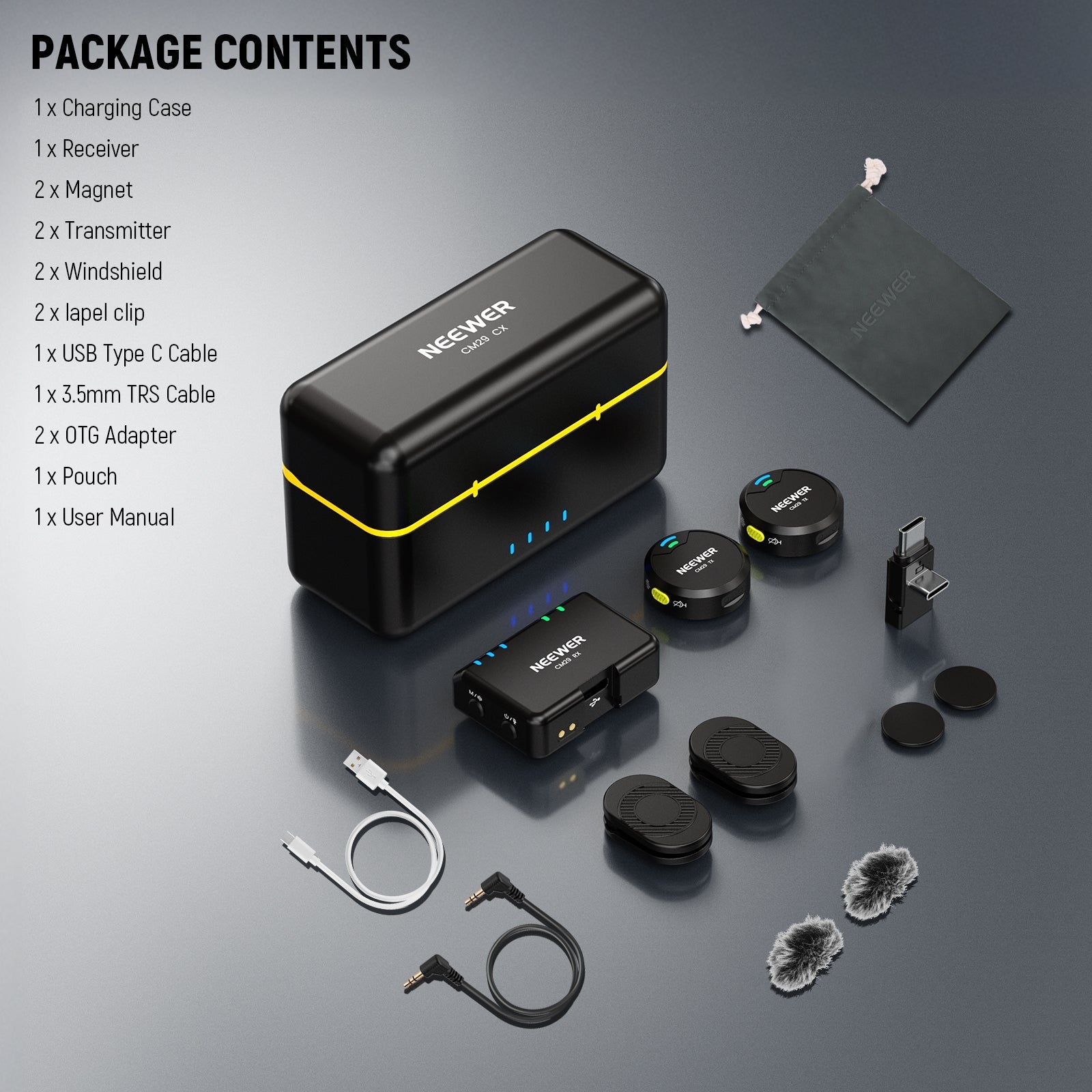 NEEWER CM29 Wireless Lapel Lavalier Microphone System
