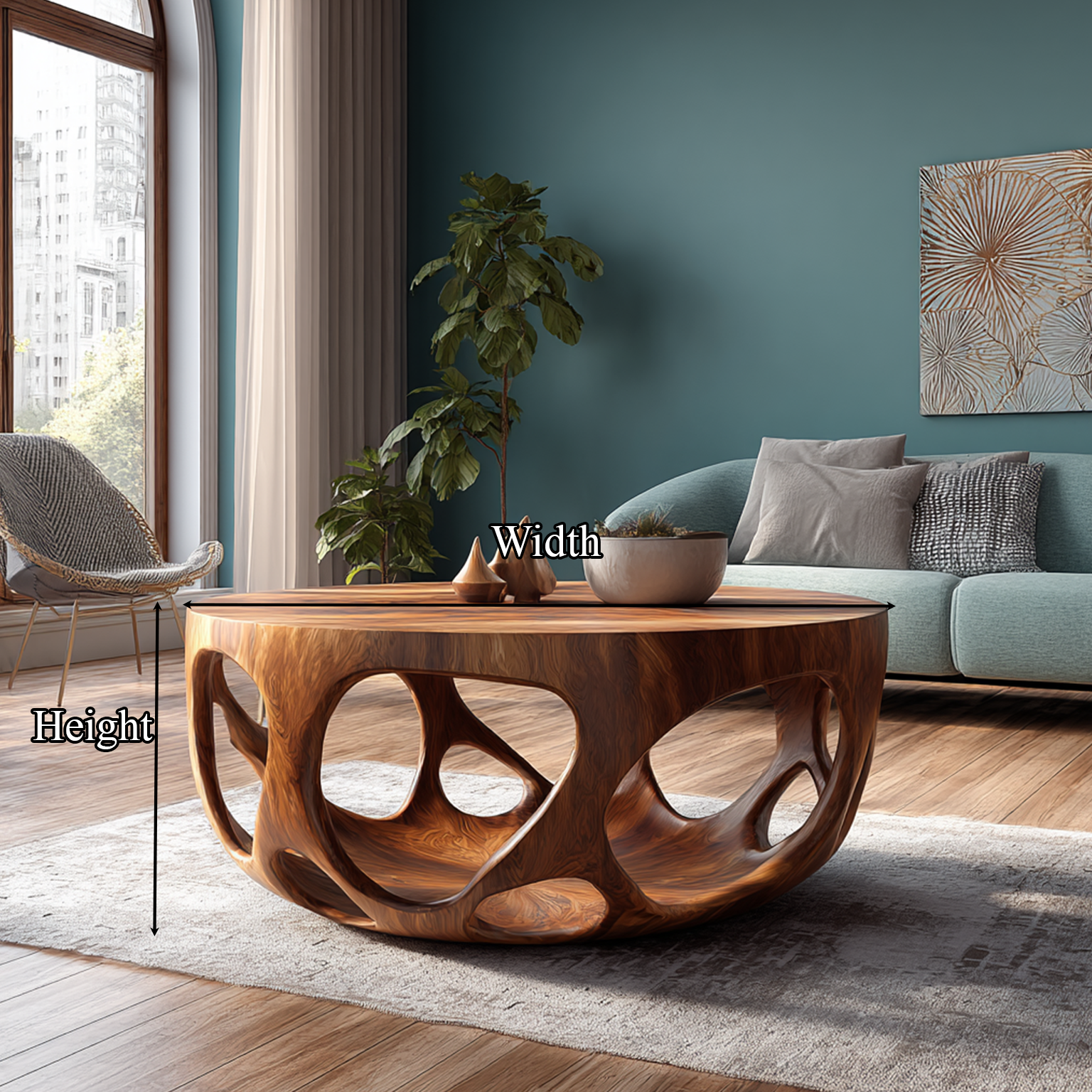 Artisan Coffee Table Natural Wood Farmhouse Gift