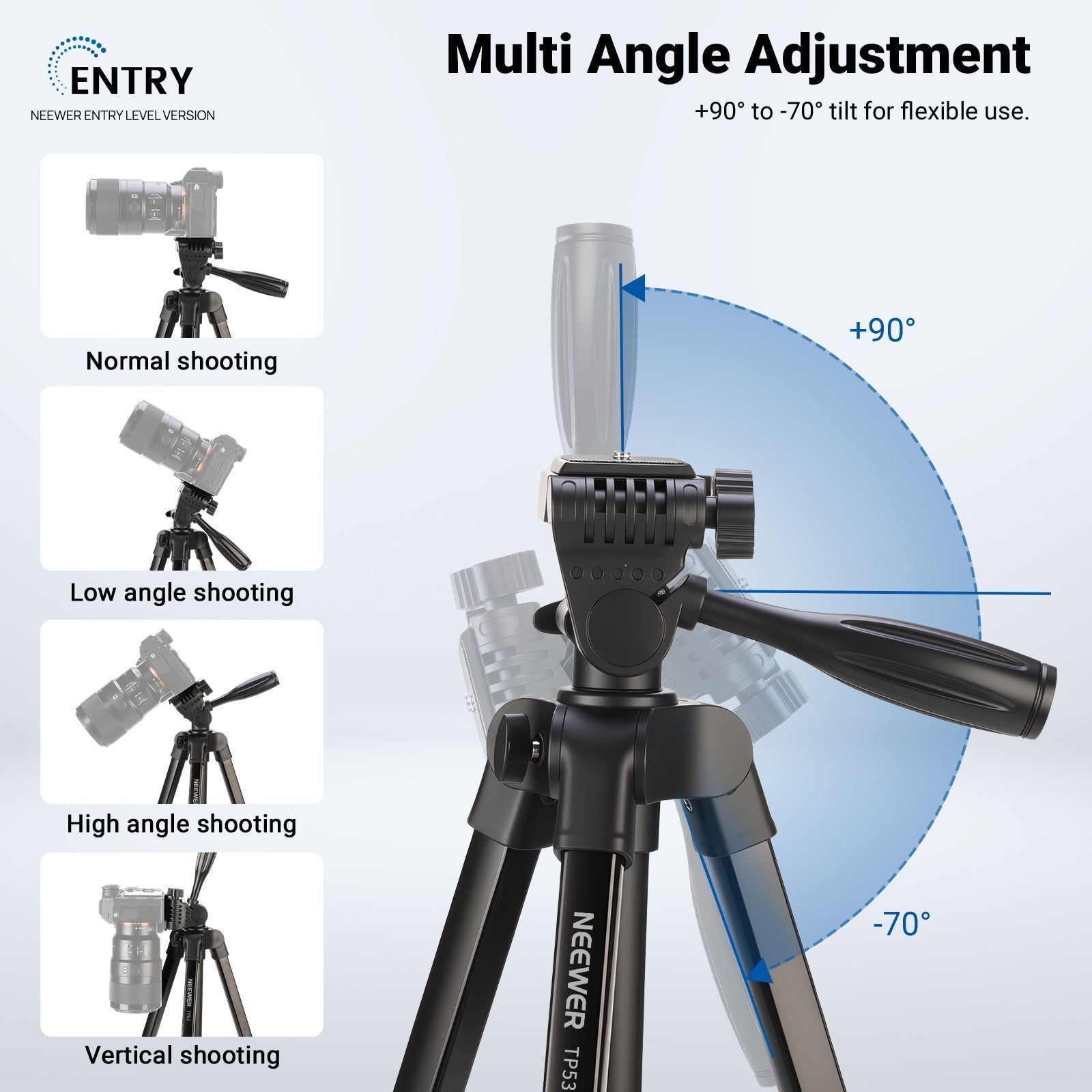 NEEWER ENTRY LEVEL VERSION TP53 57.5" Metal Travel Tripod