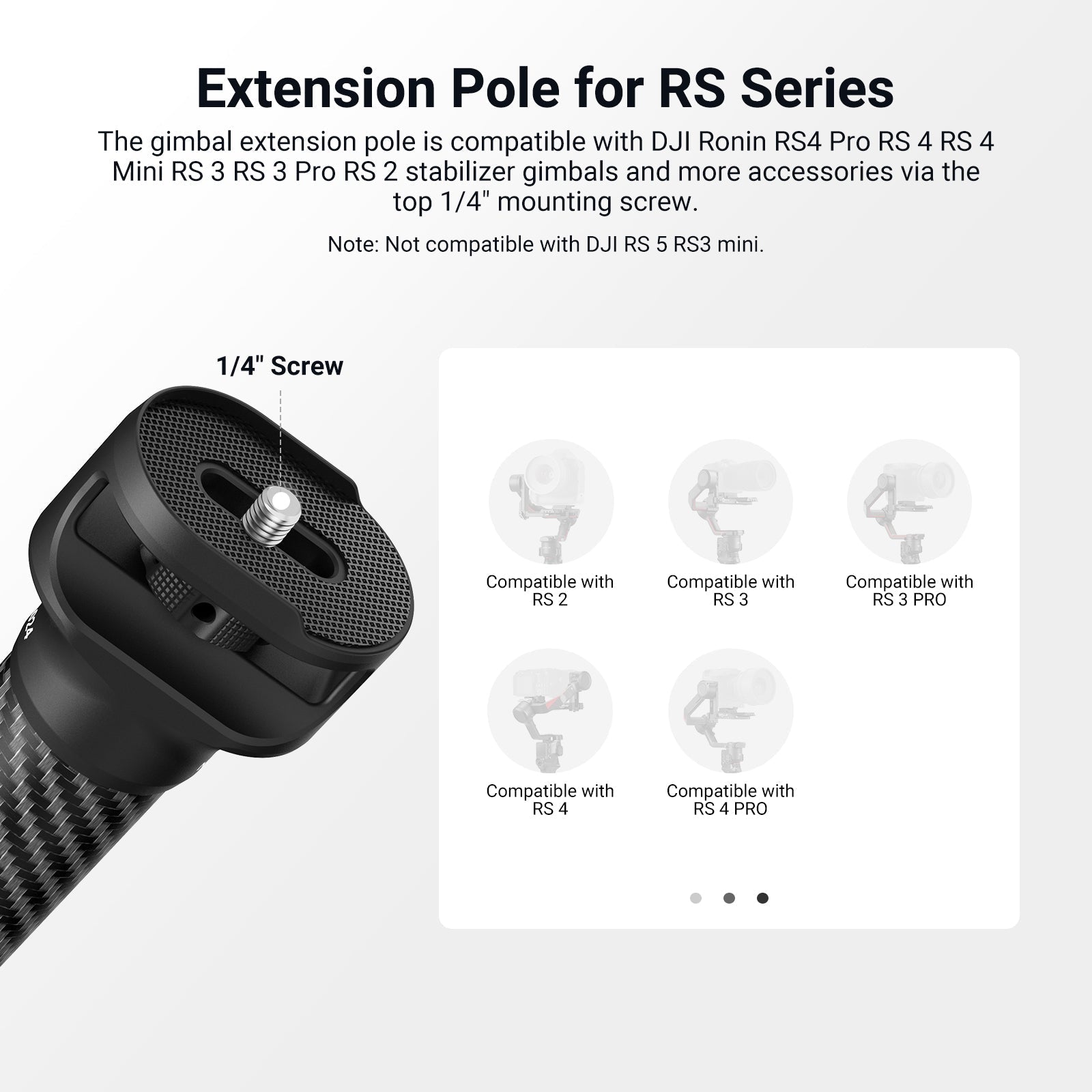 NEEWER GA024 Carbon Fiber Extension Pole for Ronin Series
