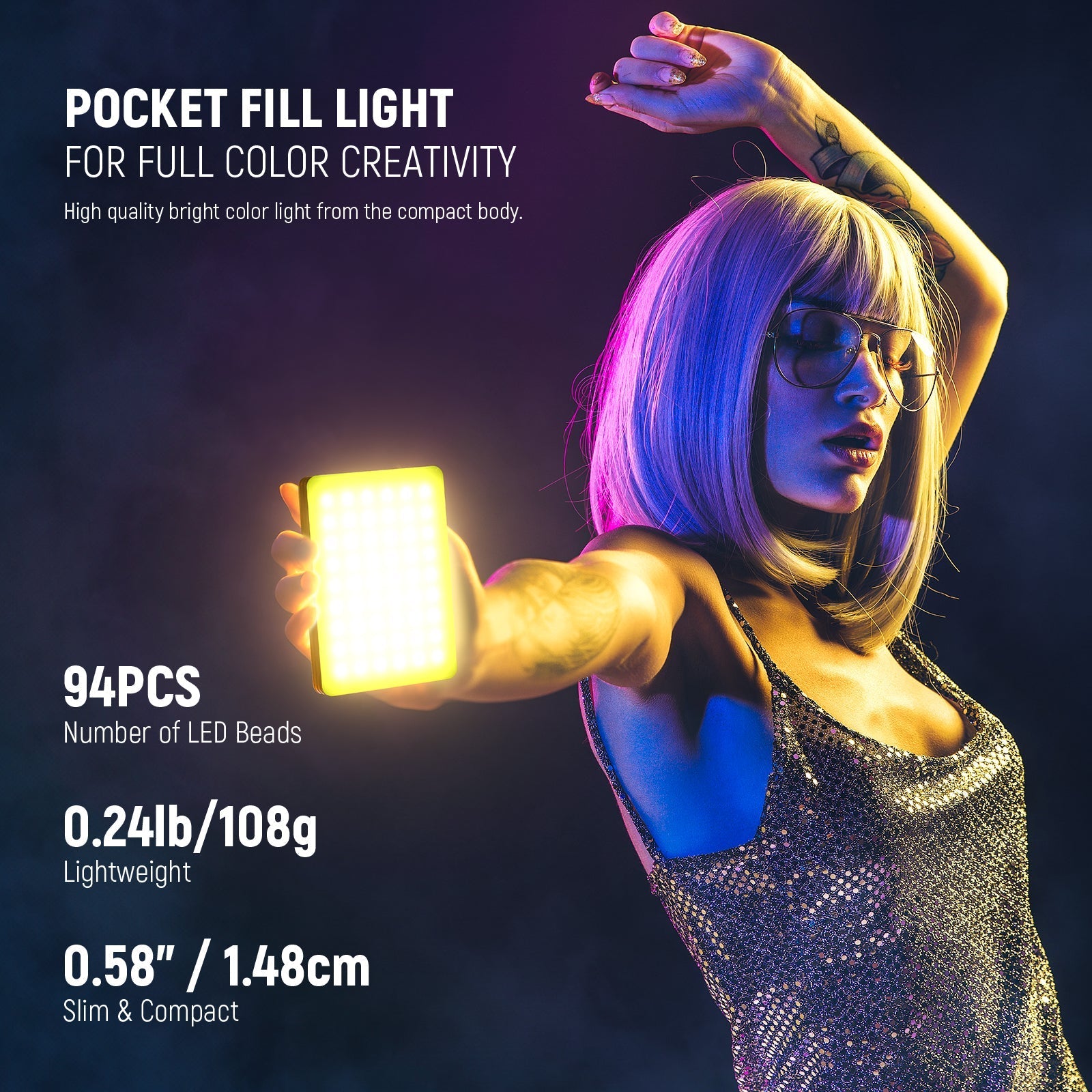 NEEWER VL67C Phone Selfie Light with APP Control