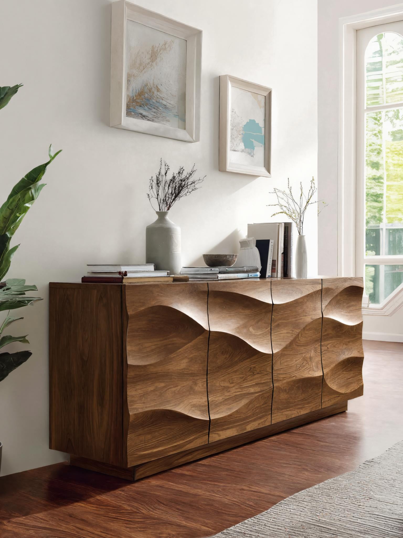 Modern Wave Sideboard For Dining Or Living Room