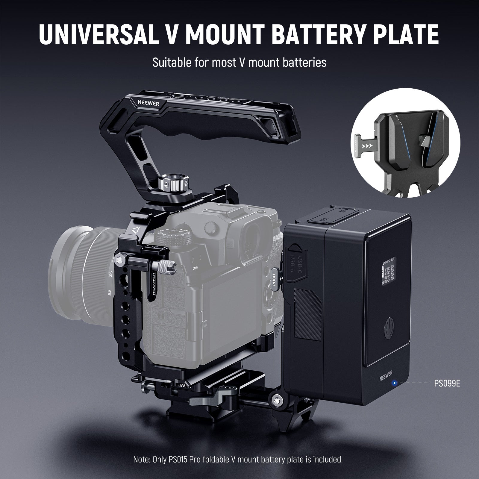 NEEWER PS015 Pro Foldable V Mount Battery Plate