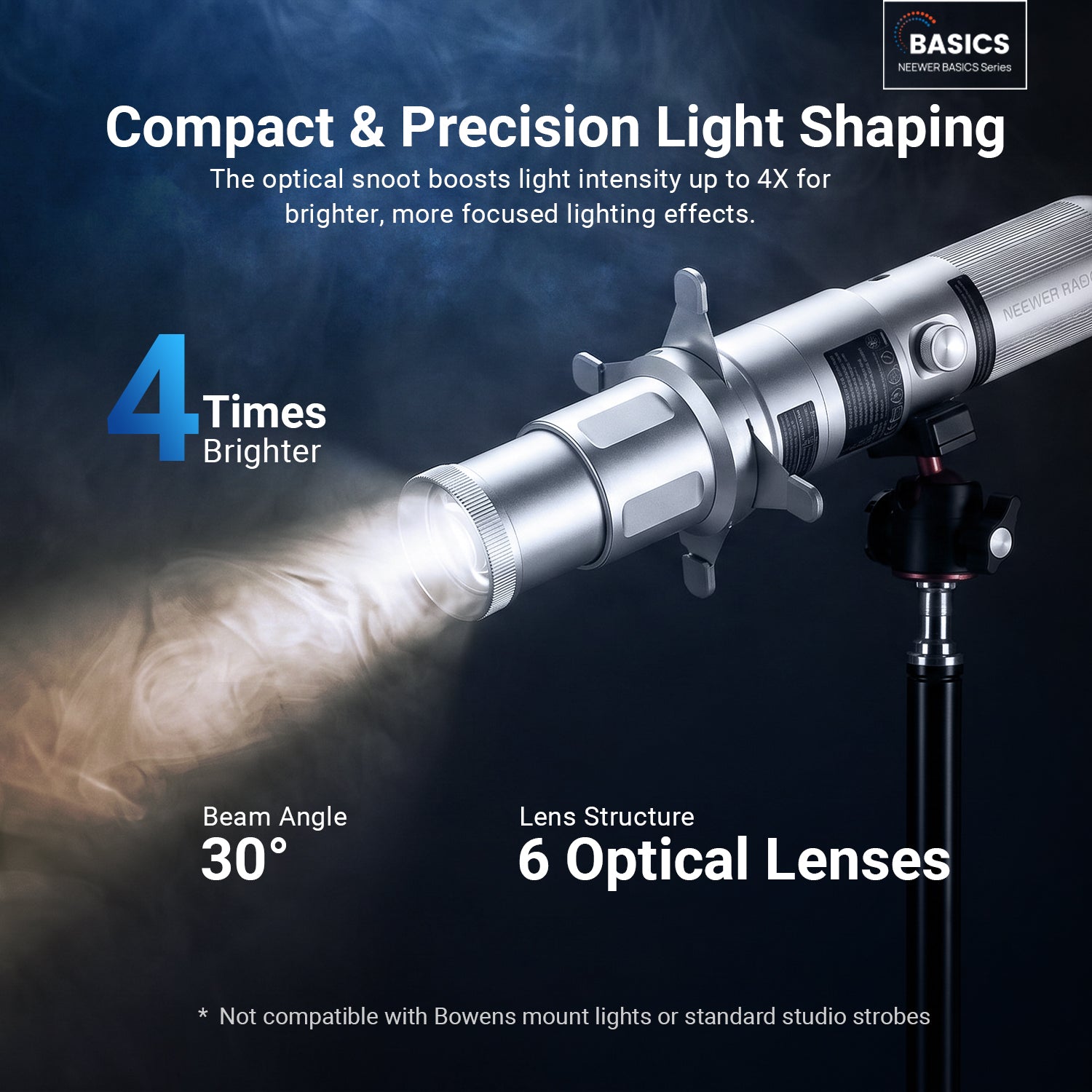 NEEWER BASICS LS01 Spotlight Conical Optical Snoot for Photography Flashlight